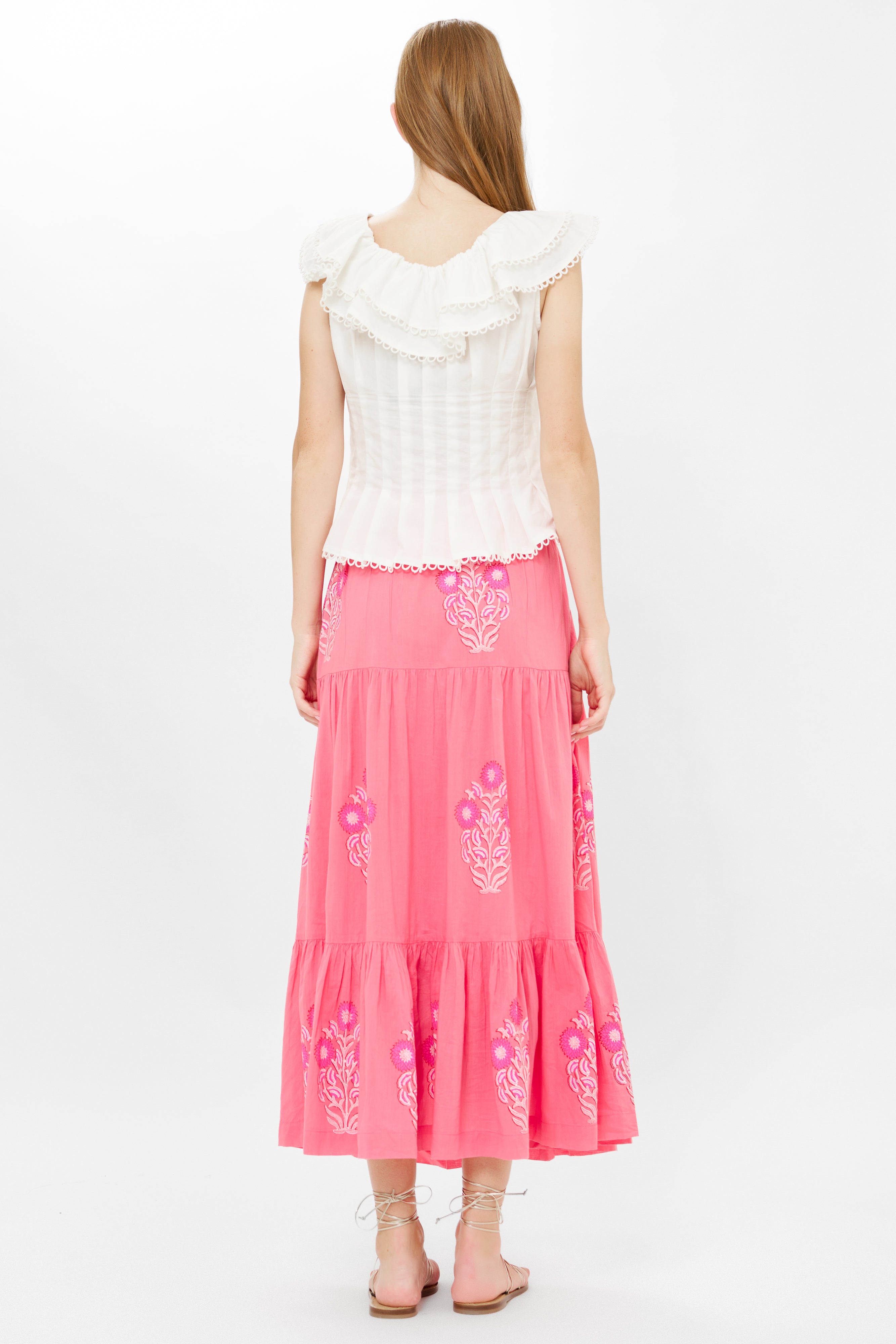 Button Front Skirt- Raton Pink