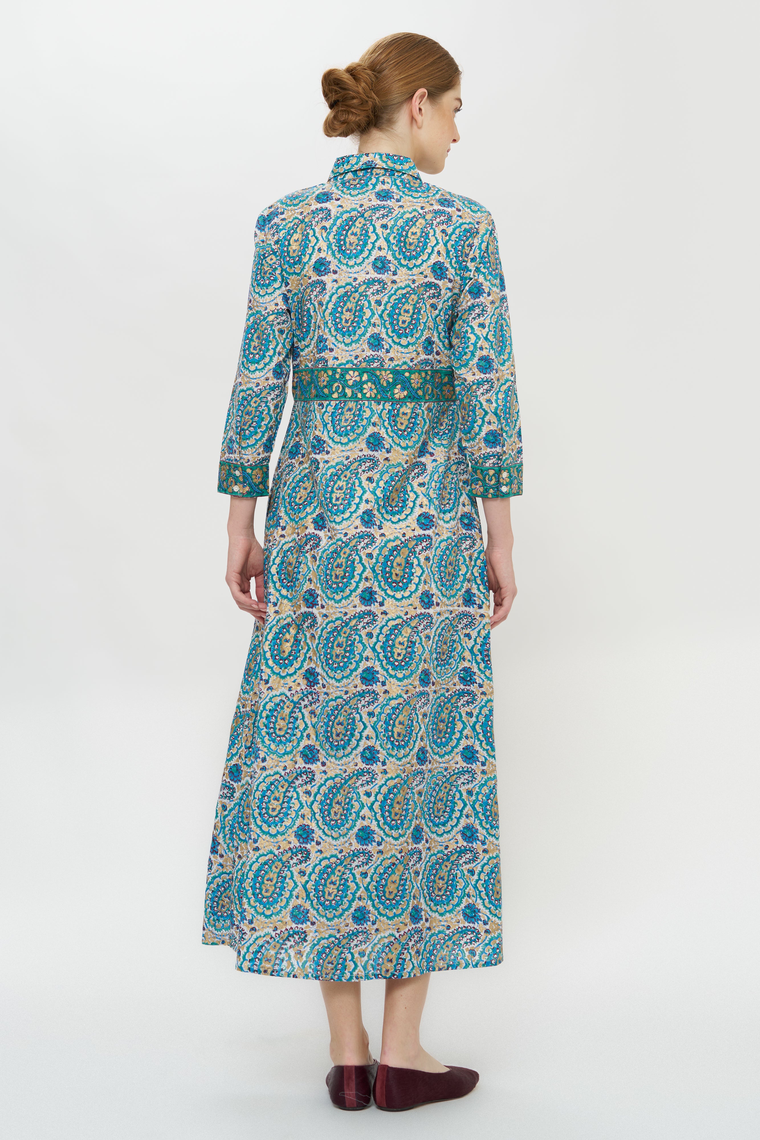 Shirt Dress Maxi- Izmir Teal