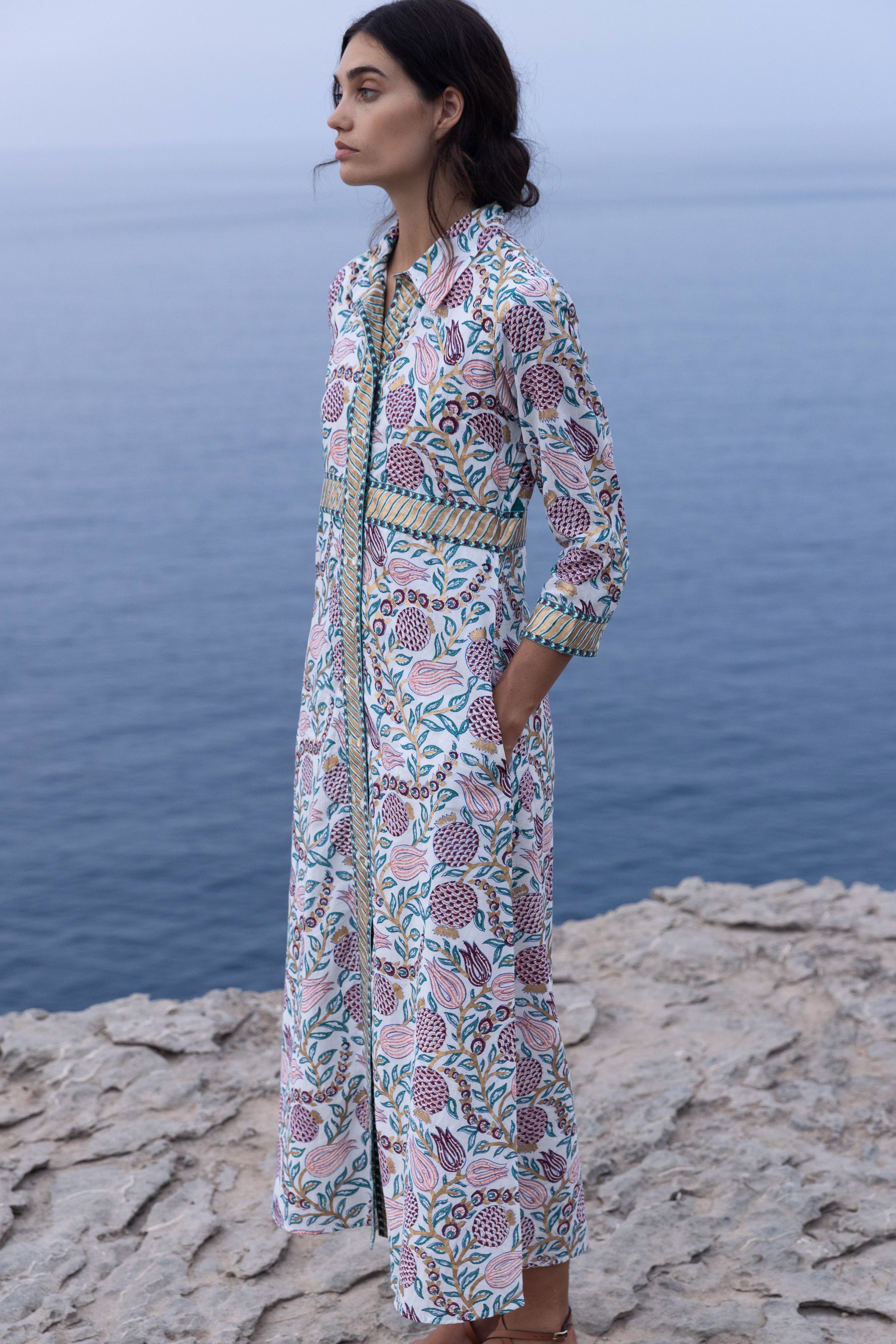 Shirt Dress Maxi- Tupi Teal