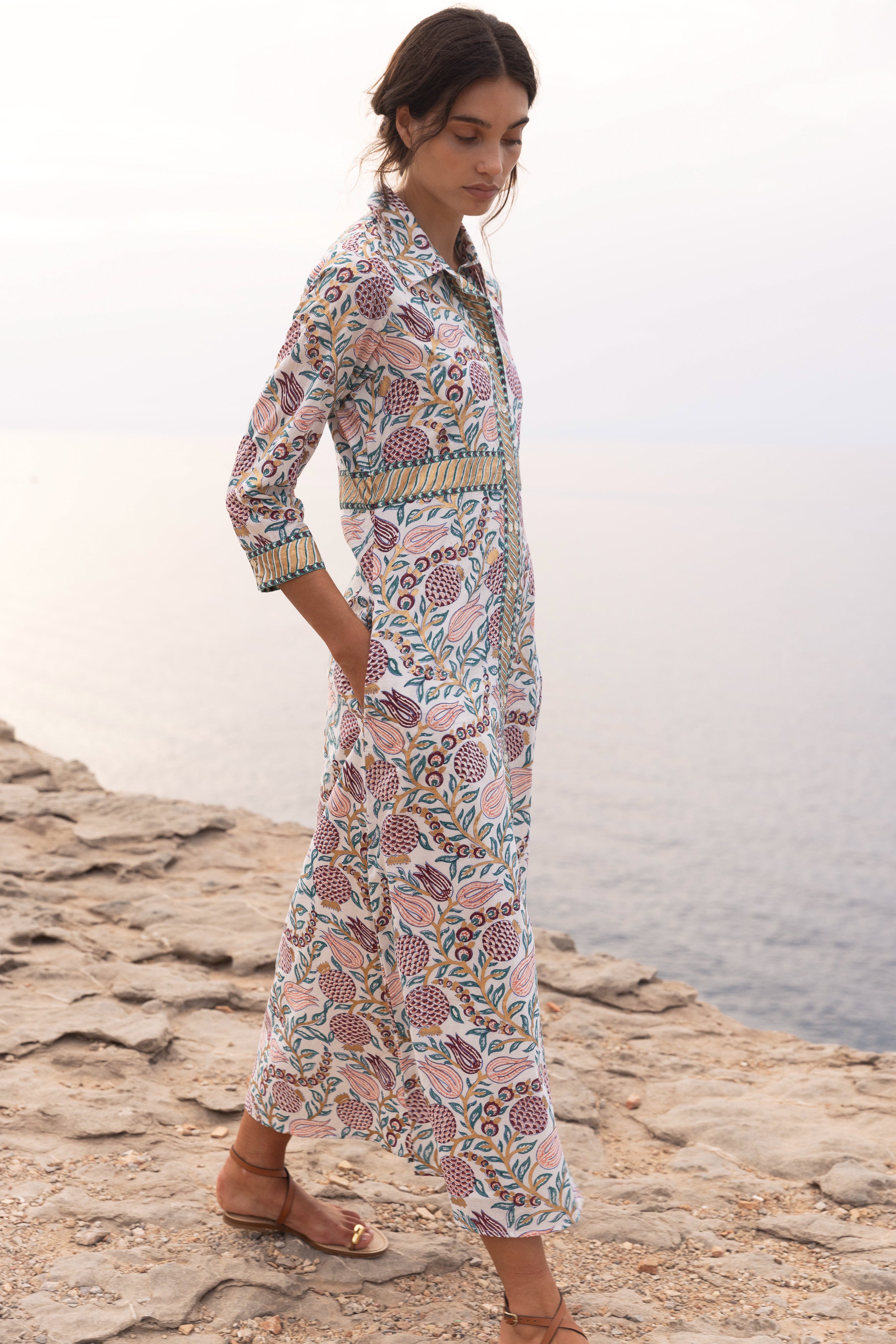 Shirt Dress Maxi- Tupi Teal