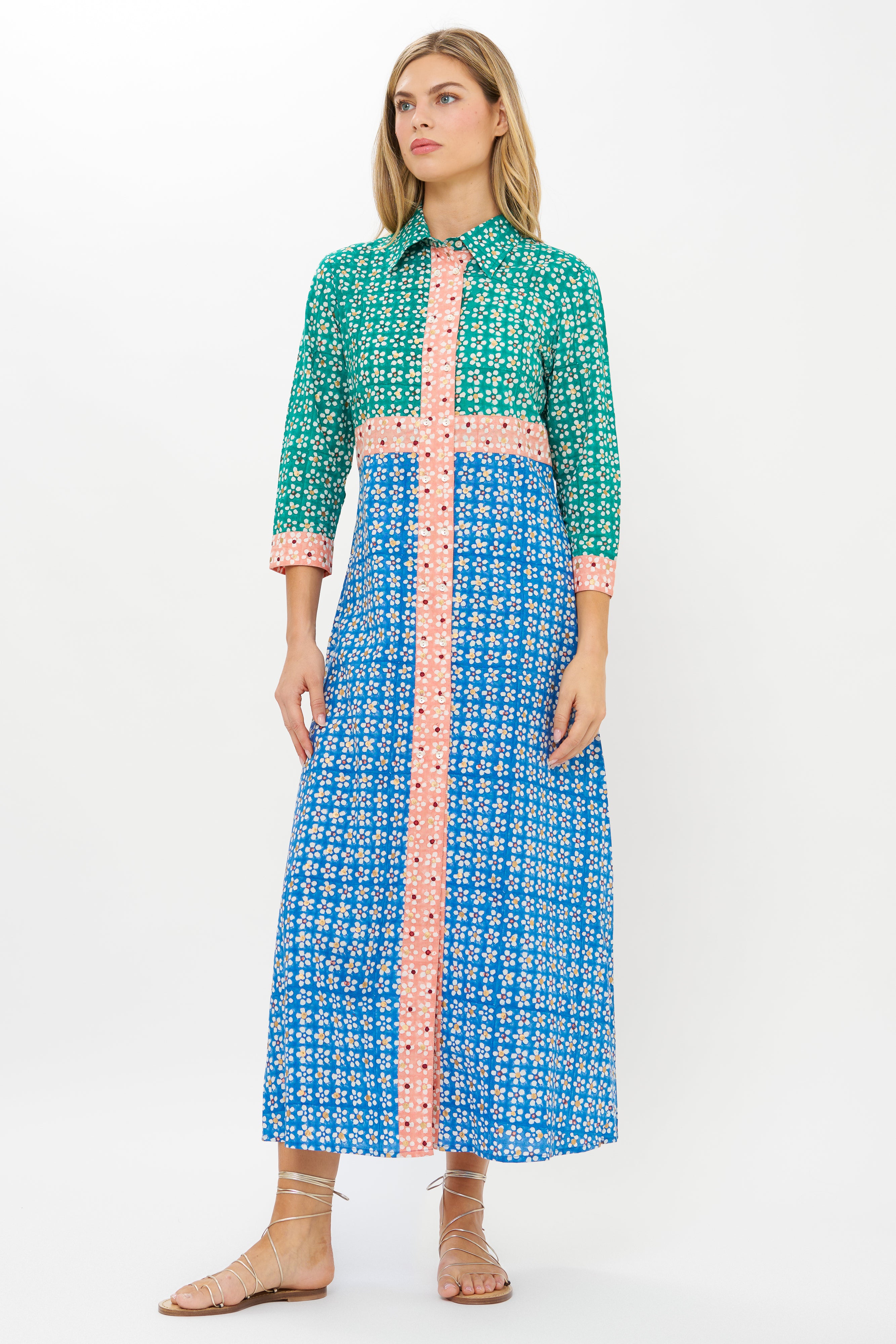 Shirt Dress Maxi- Aster Blue