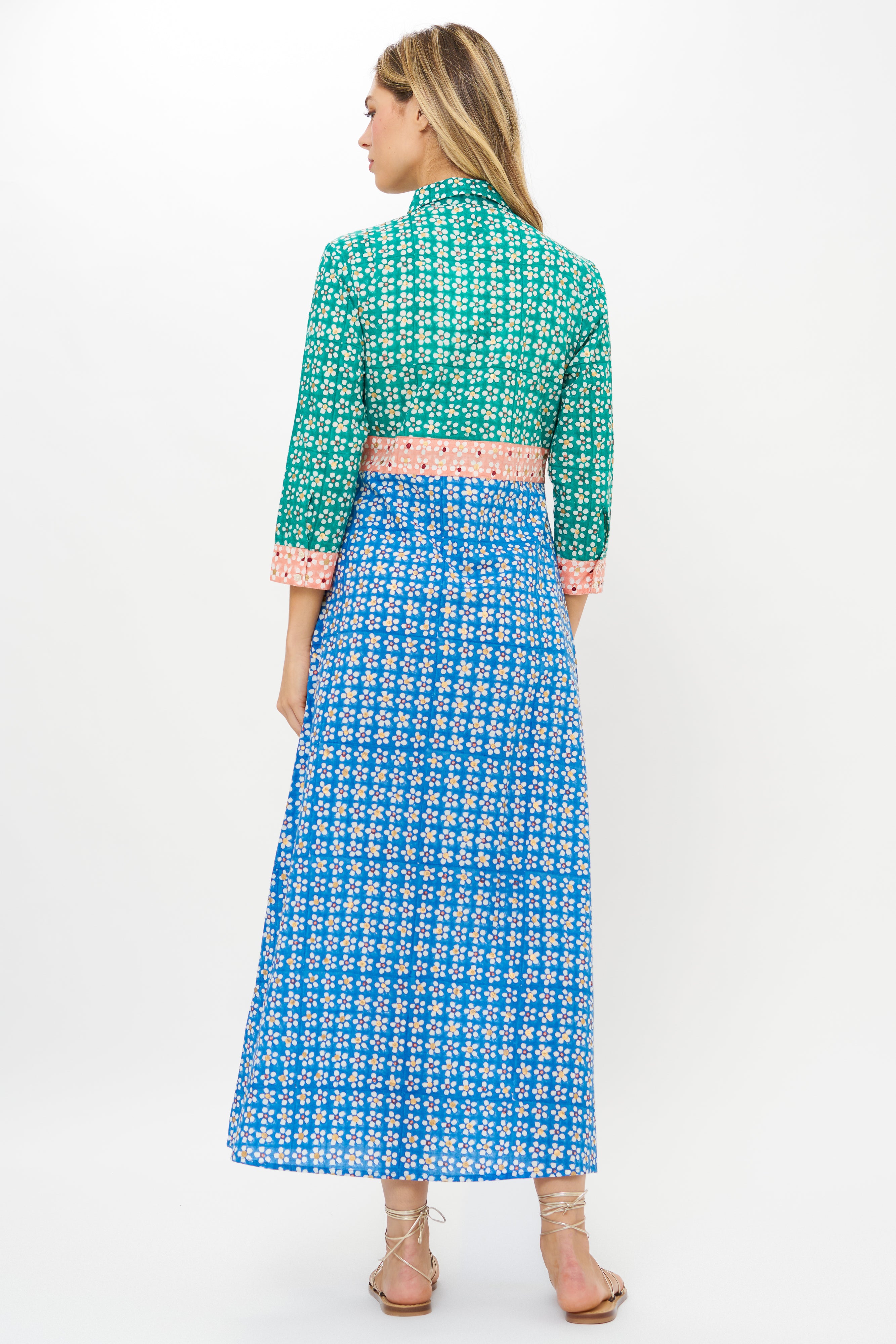 Shirt Dress Maxi- Aster Blue