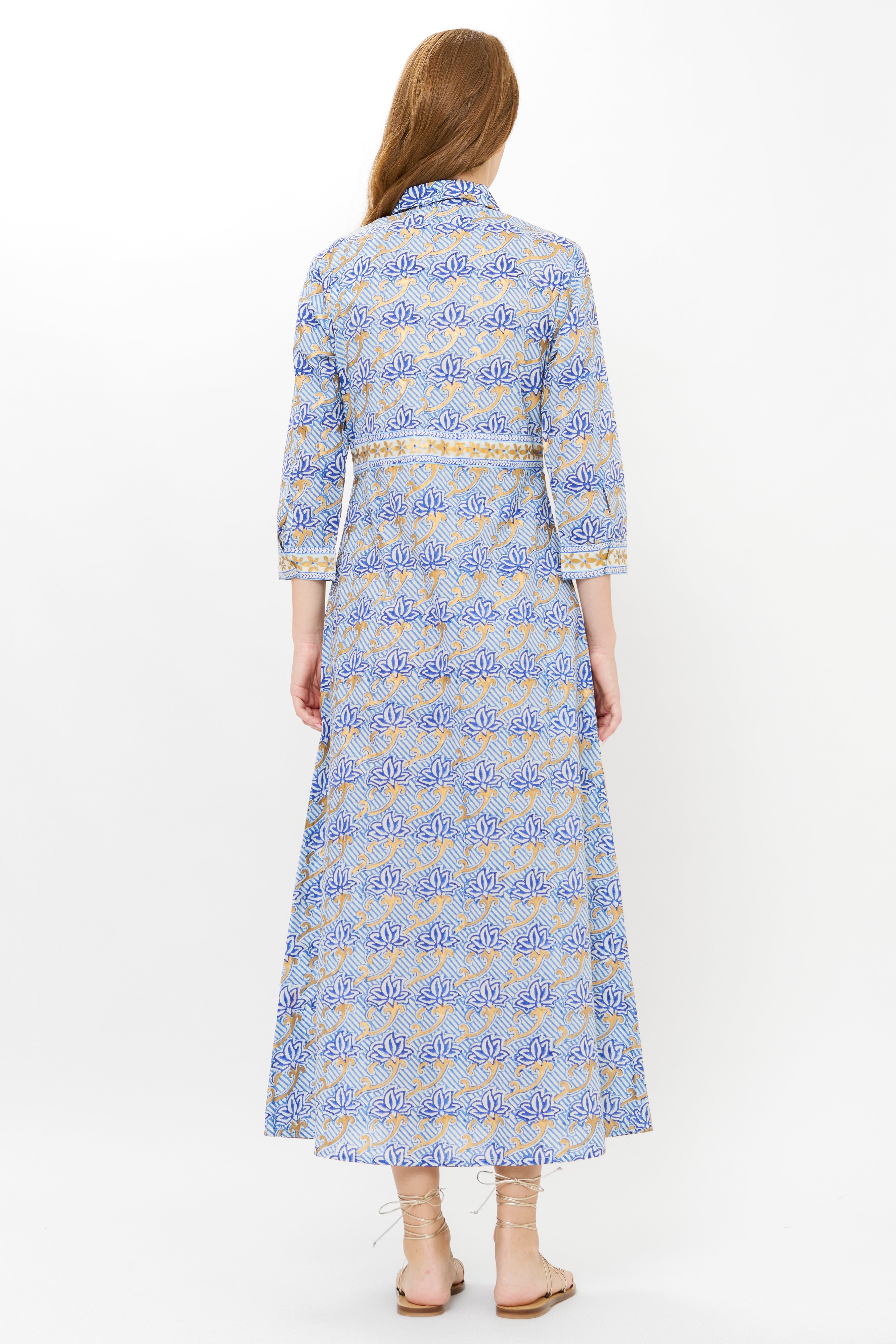 Shirt Dress Maxi- Florence Blue