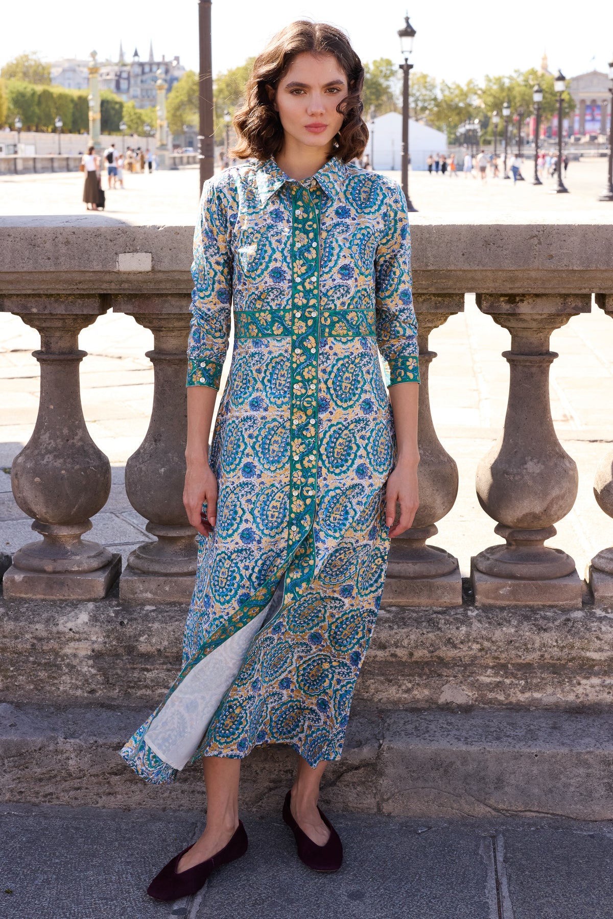 Shirt Dress Maxi- Izmir Teal