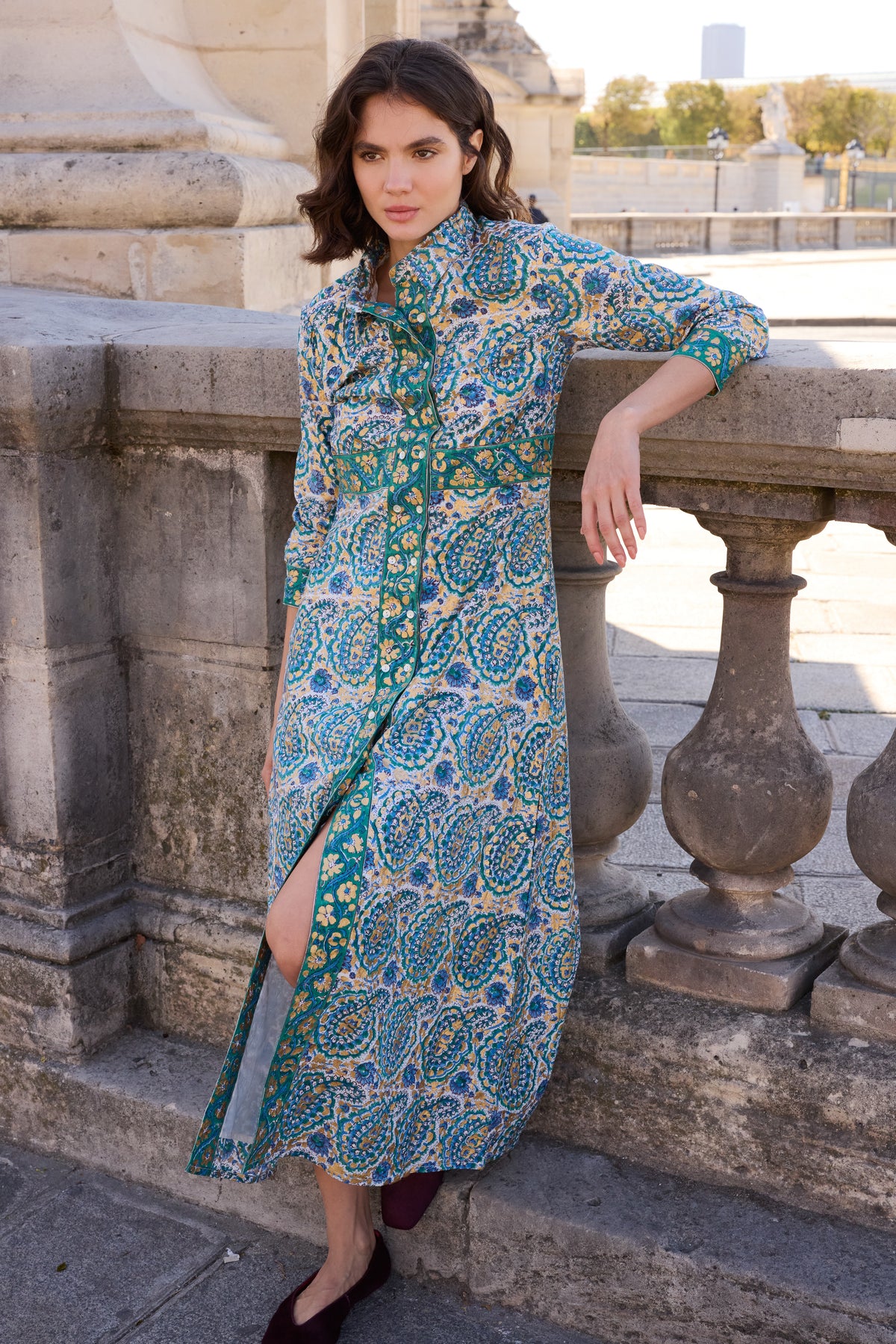 Shirt Dress Maxi- Izmir Teal
