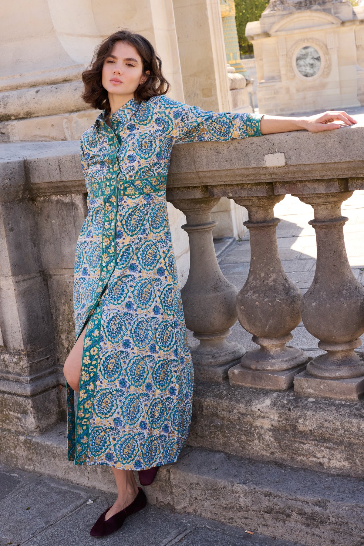 Shirt Dress Maxi- Izmir Teal