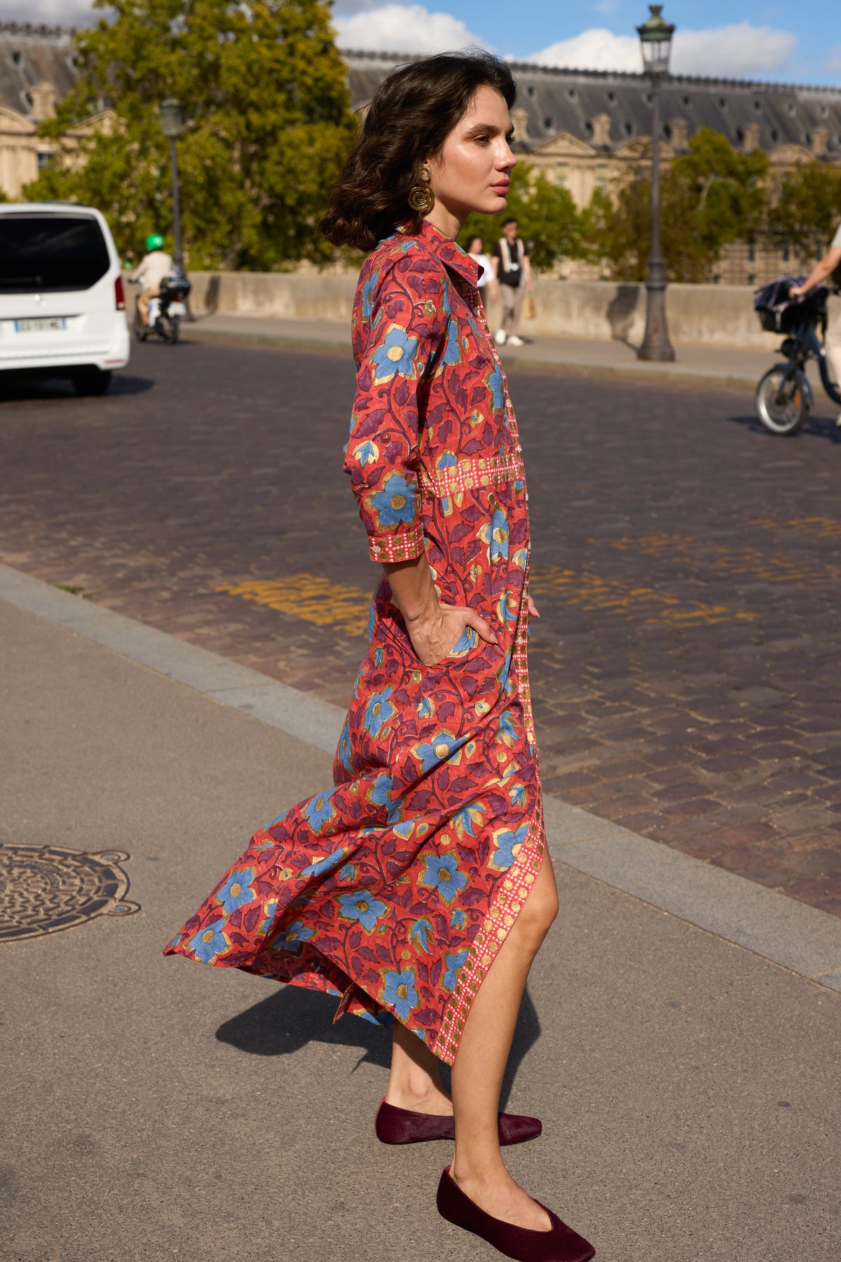 Shirt Dress Maxi- Kildare Red