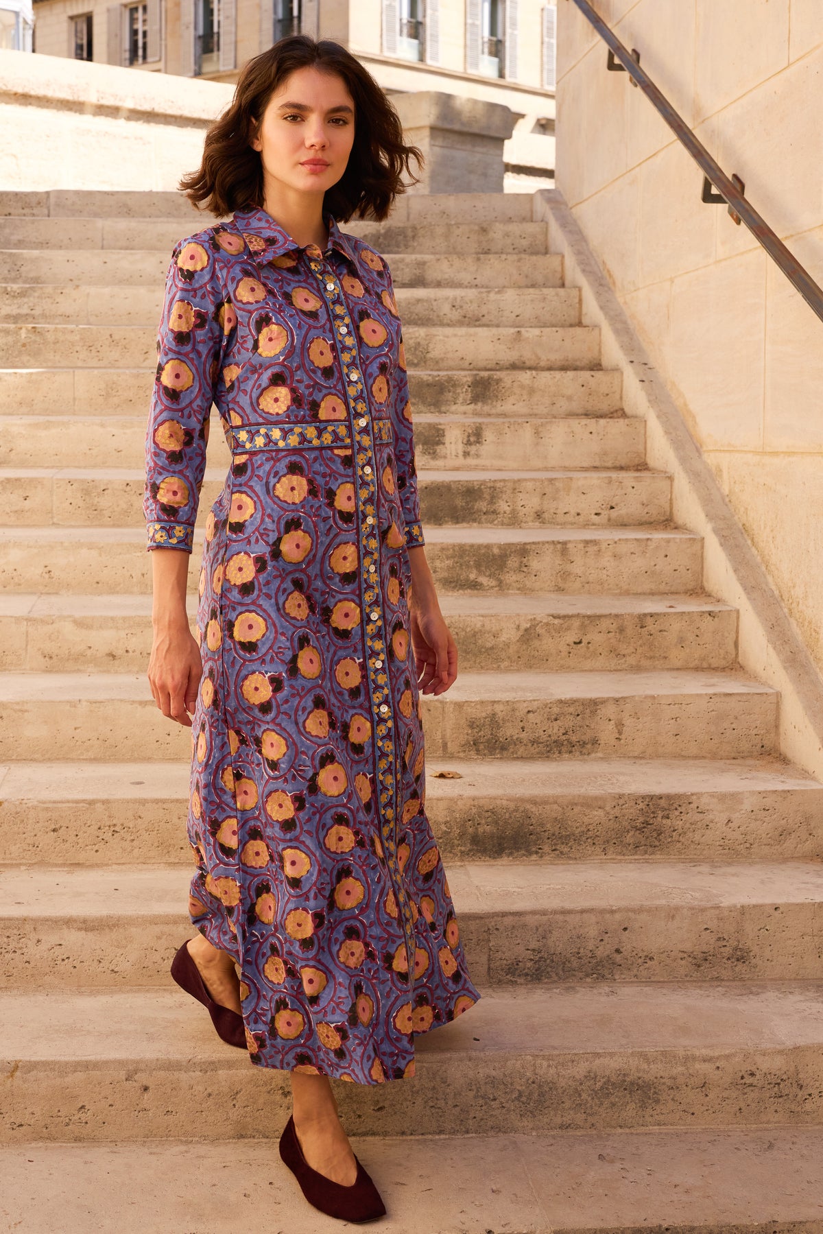 Shirt Dress Maxi- Verona Blue