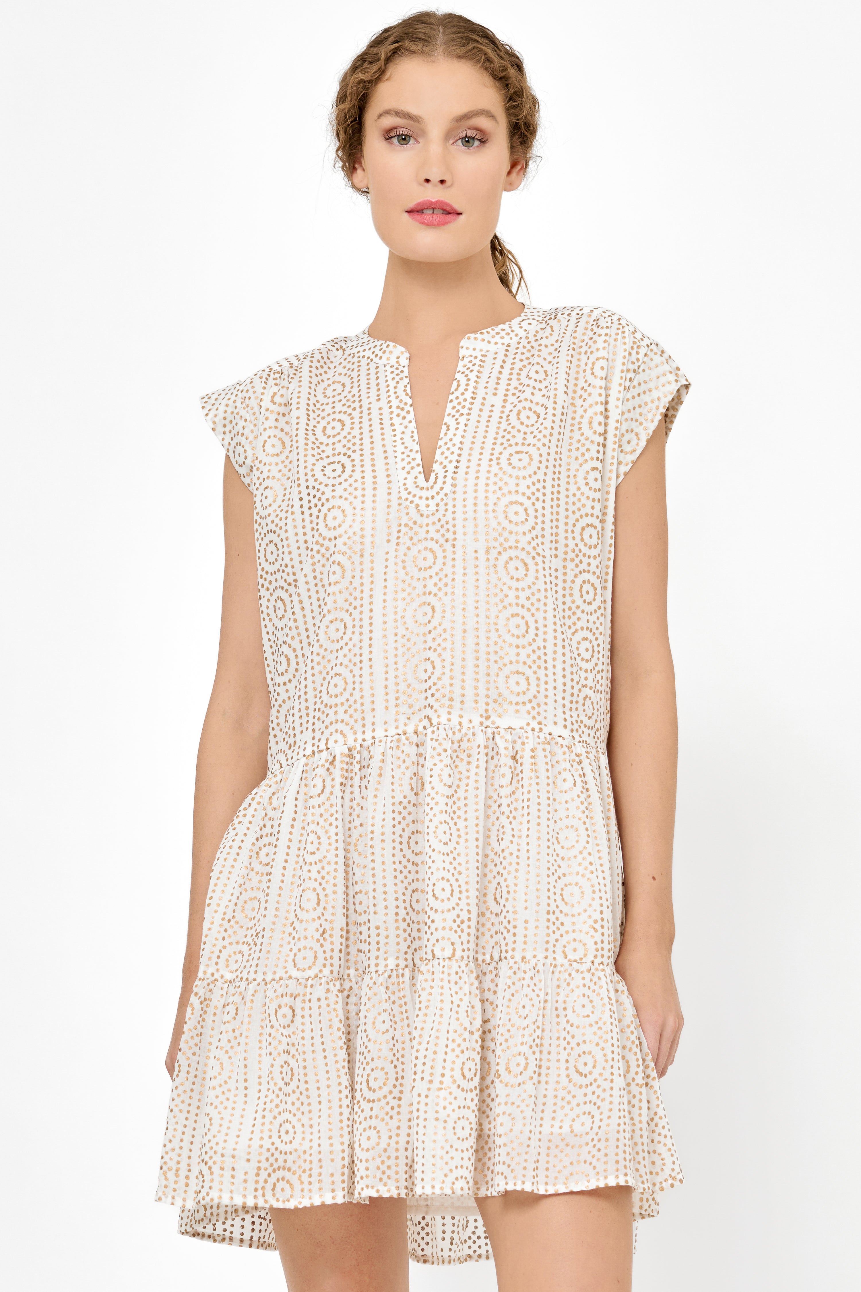 Roll Sleeve- Helene Cream Gold