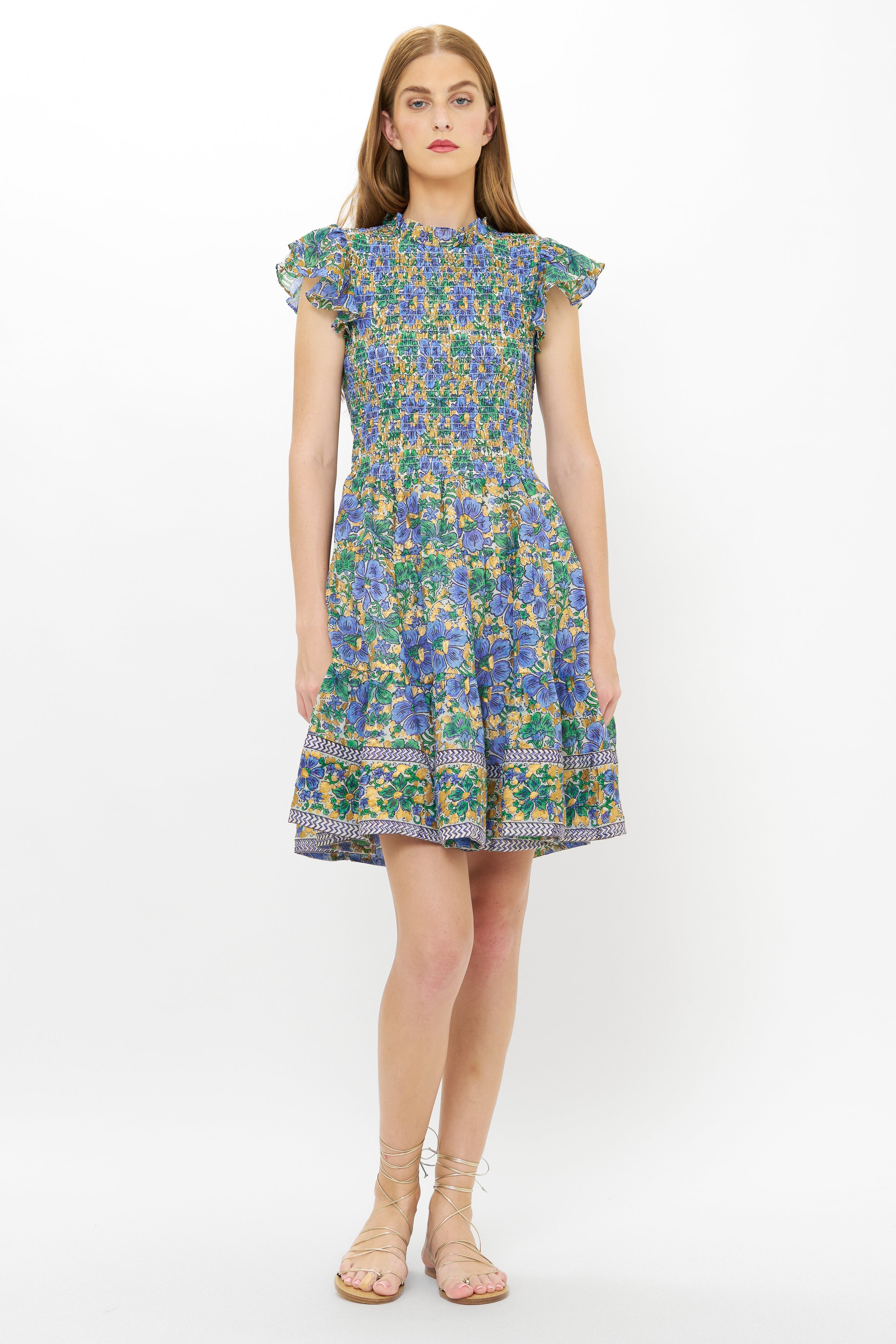 Smocked Flirty Short- Matera Blue