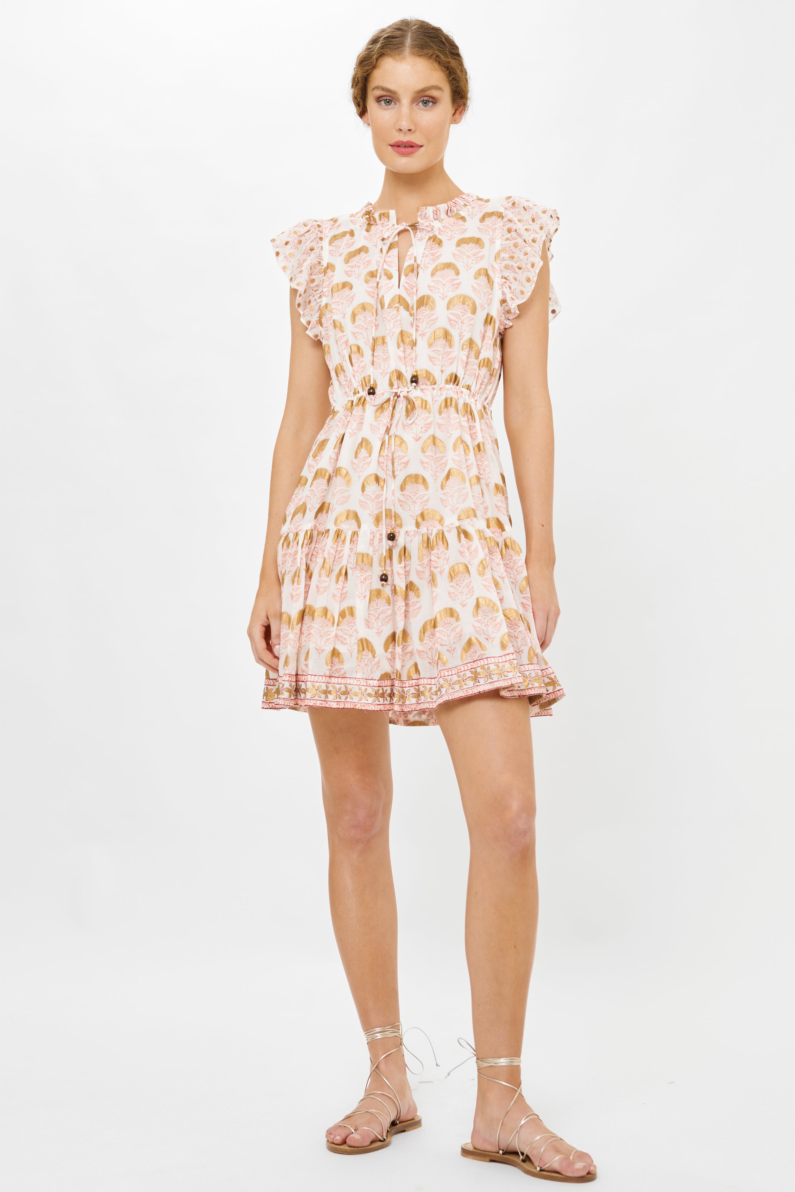 Cinched Flirty Short- Arbor Coral