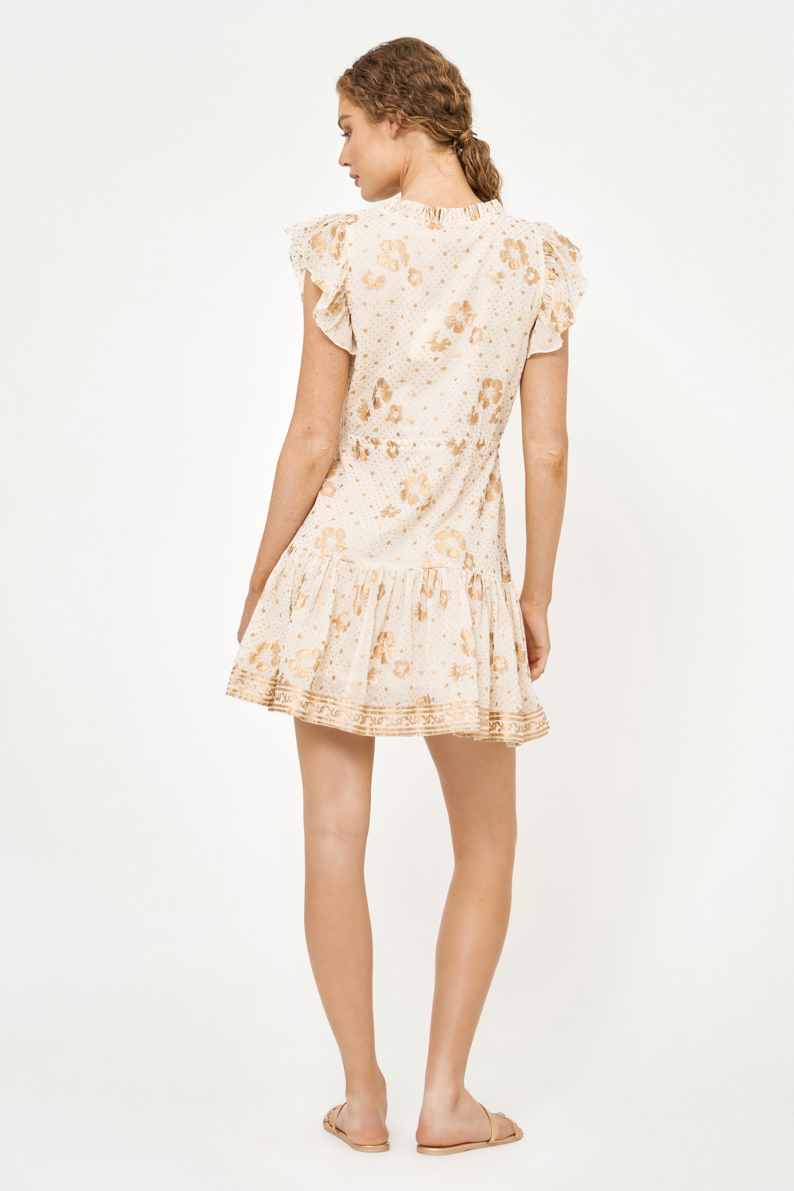 Cinched Flirty Short- Carlin Cream Gold