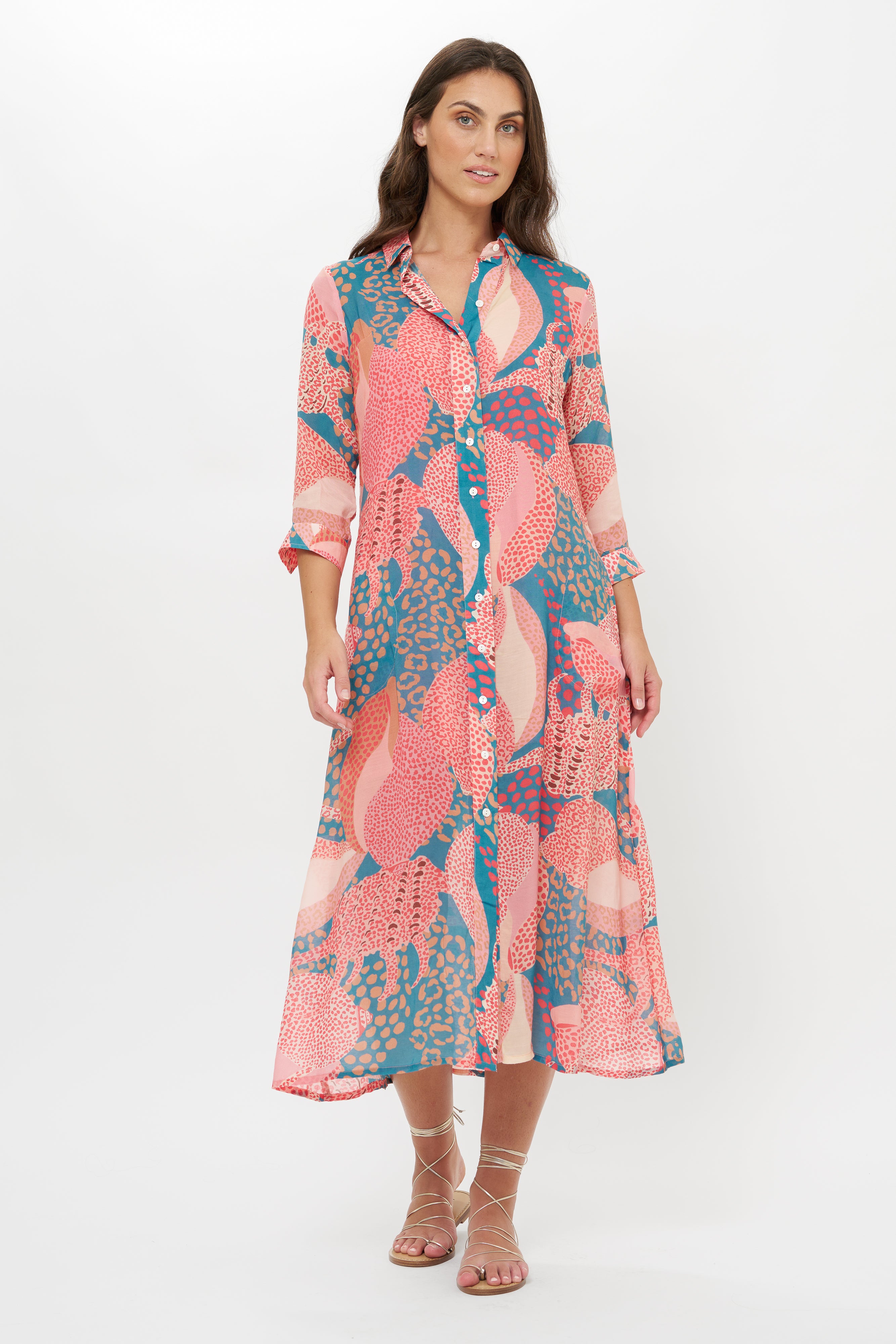 Shirt Dress Midi- Nautilus Navy