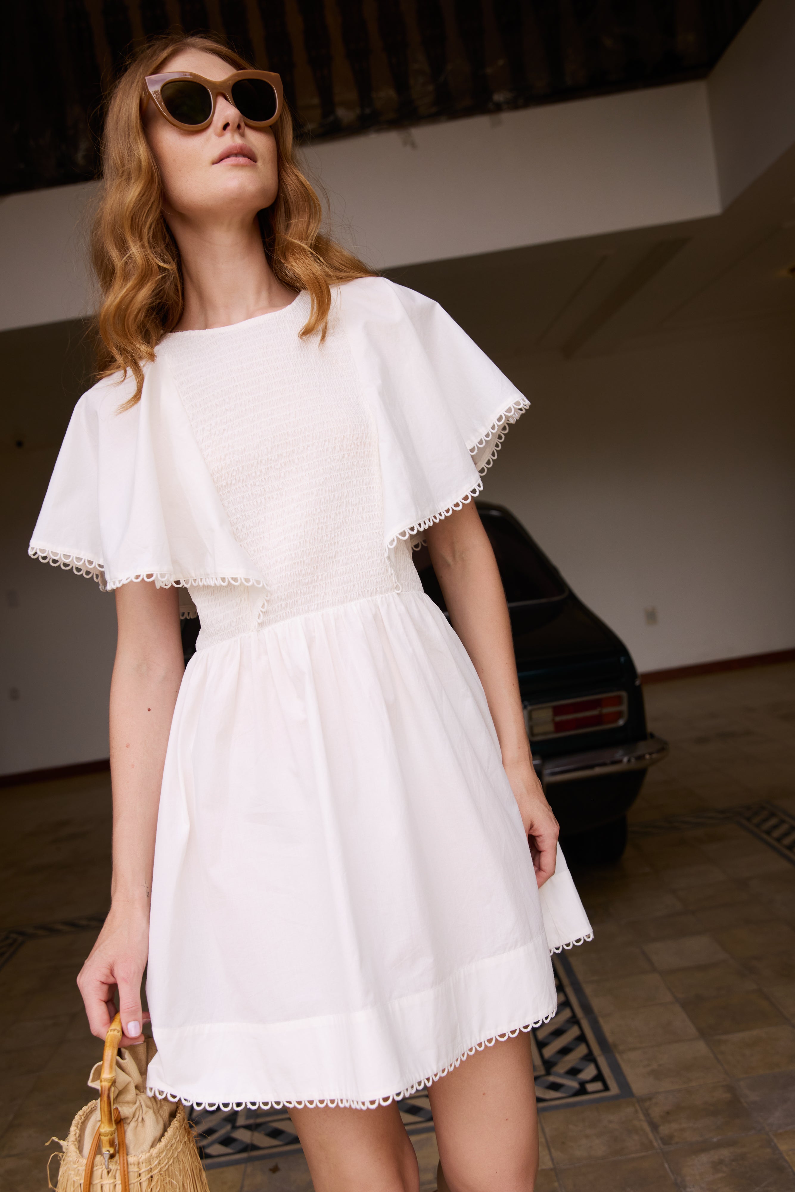 Ava Mini Dress- Tisbury White