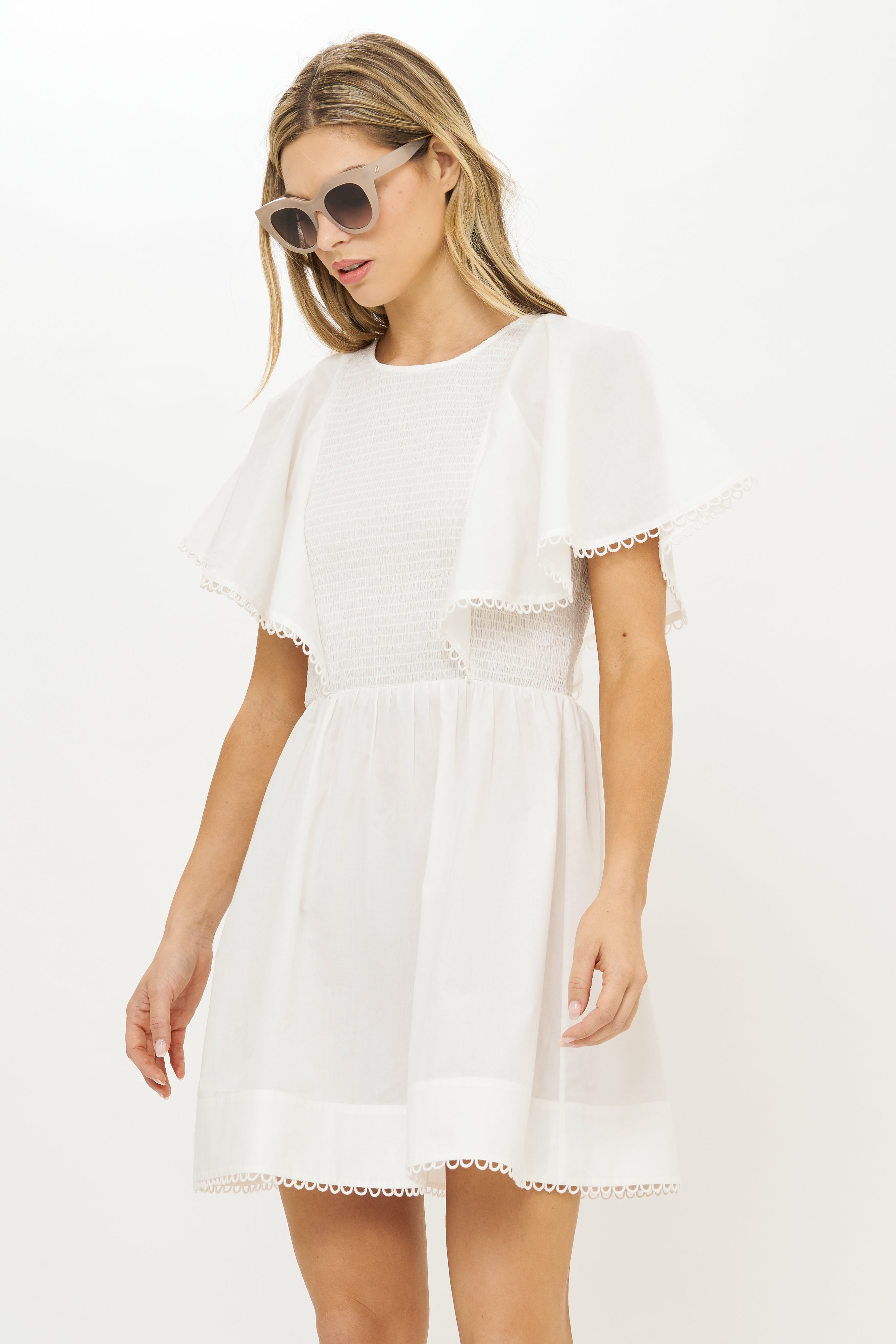 Ava Mini Dress- Tisbury White