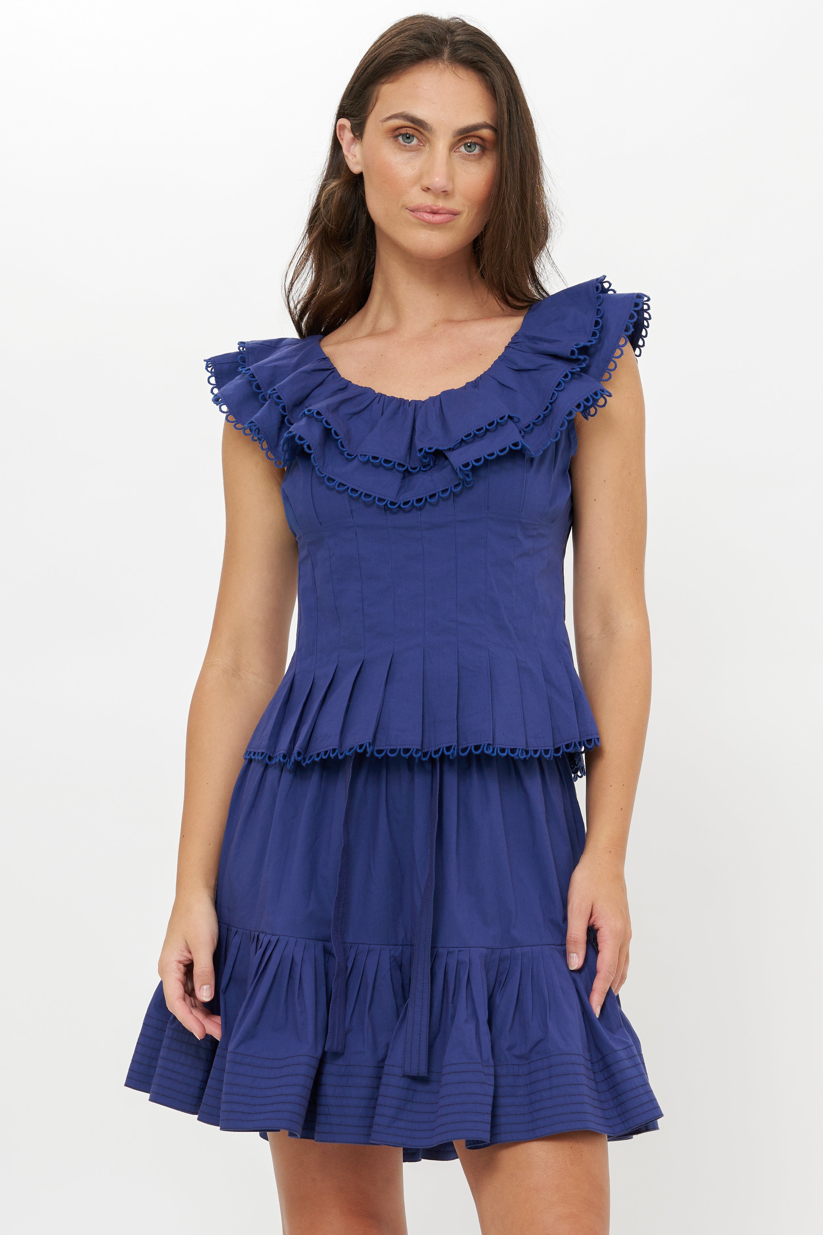 Ginny Mini Skirt- Tisbury Navy