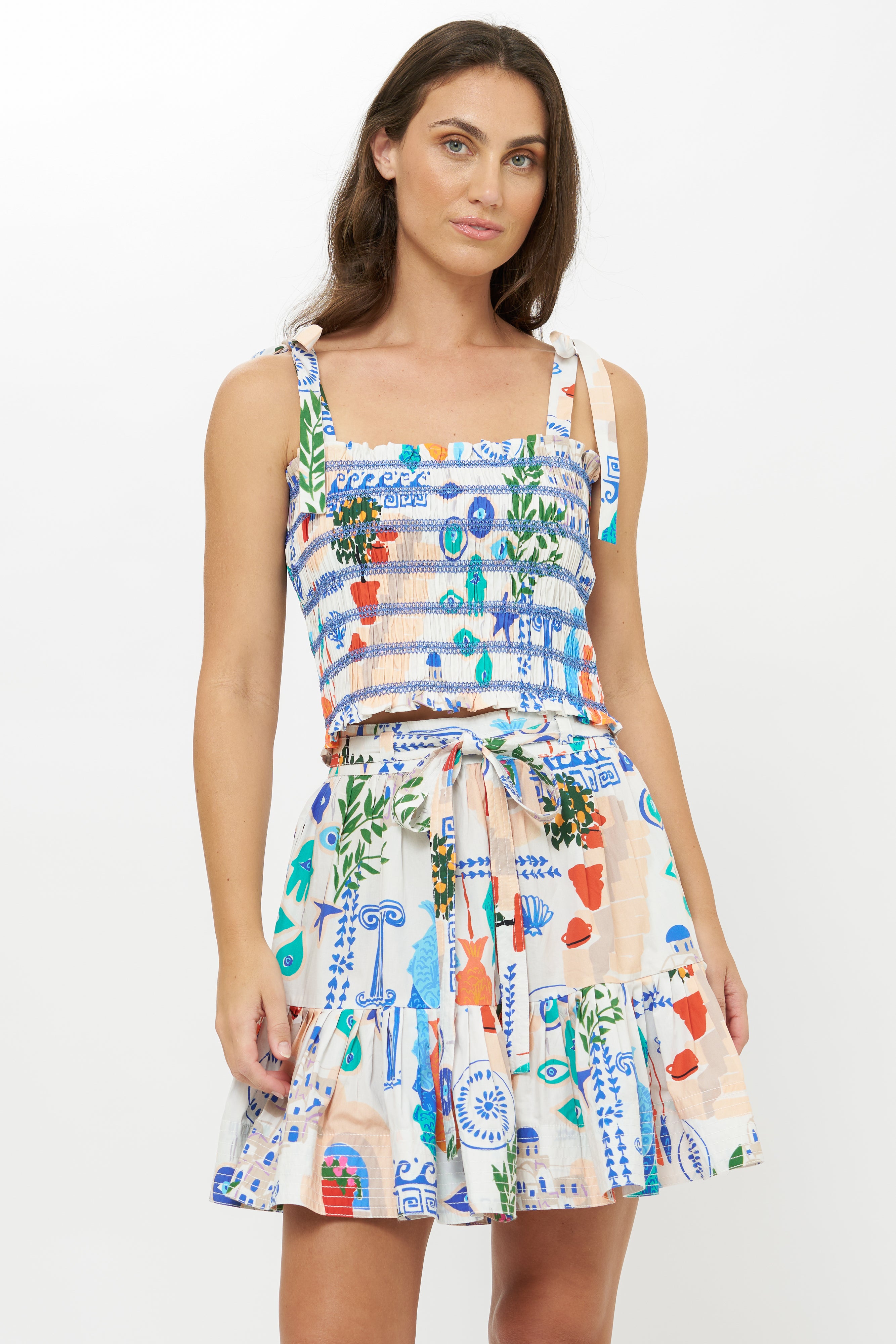 Ginny Mini Skirt- Corfu Blue