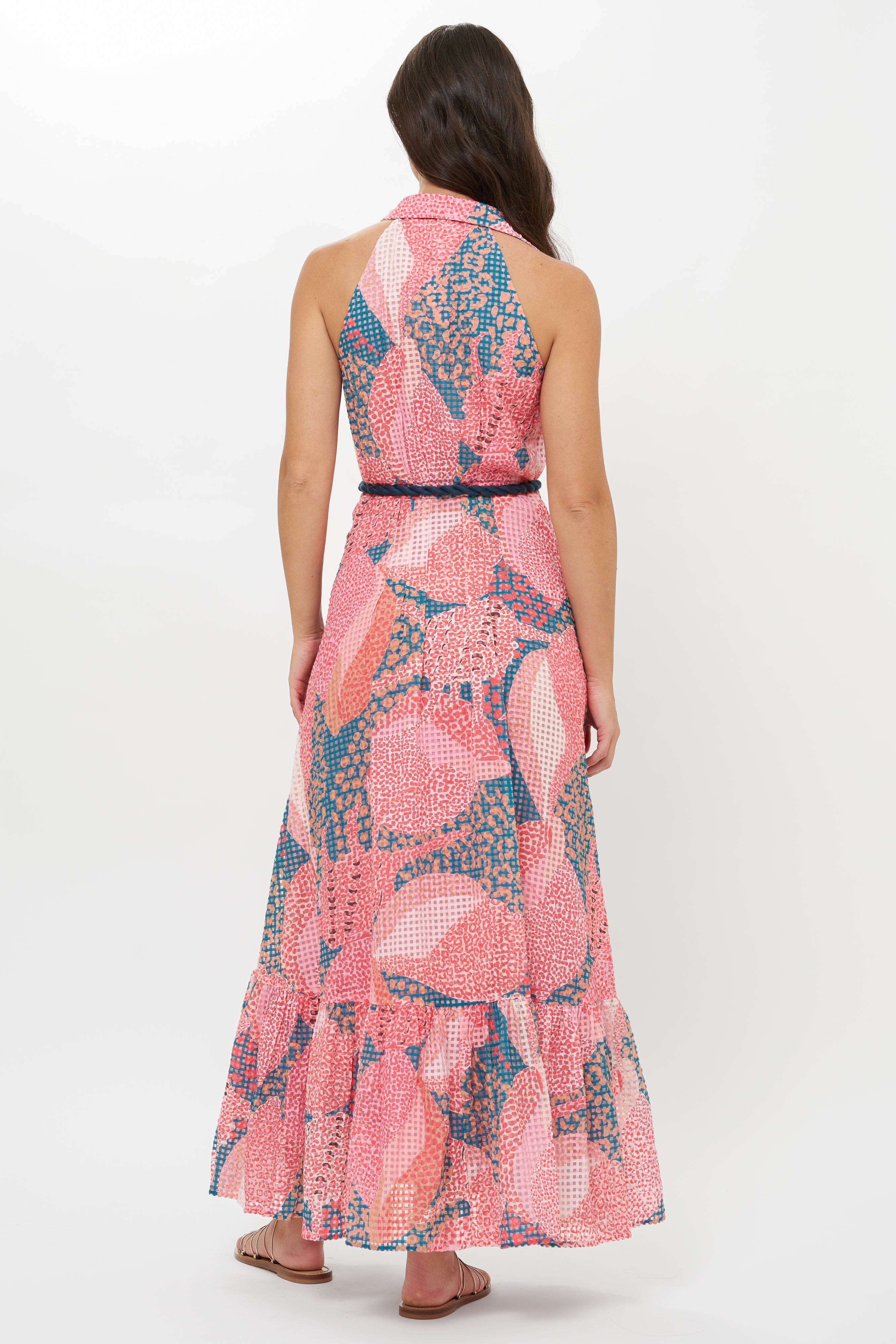 Sleeveless Shirt Dress Maxi- Nautilus Navy