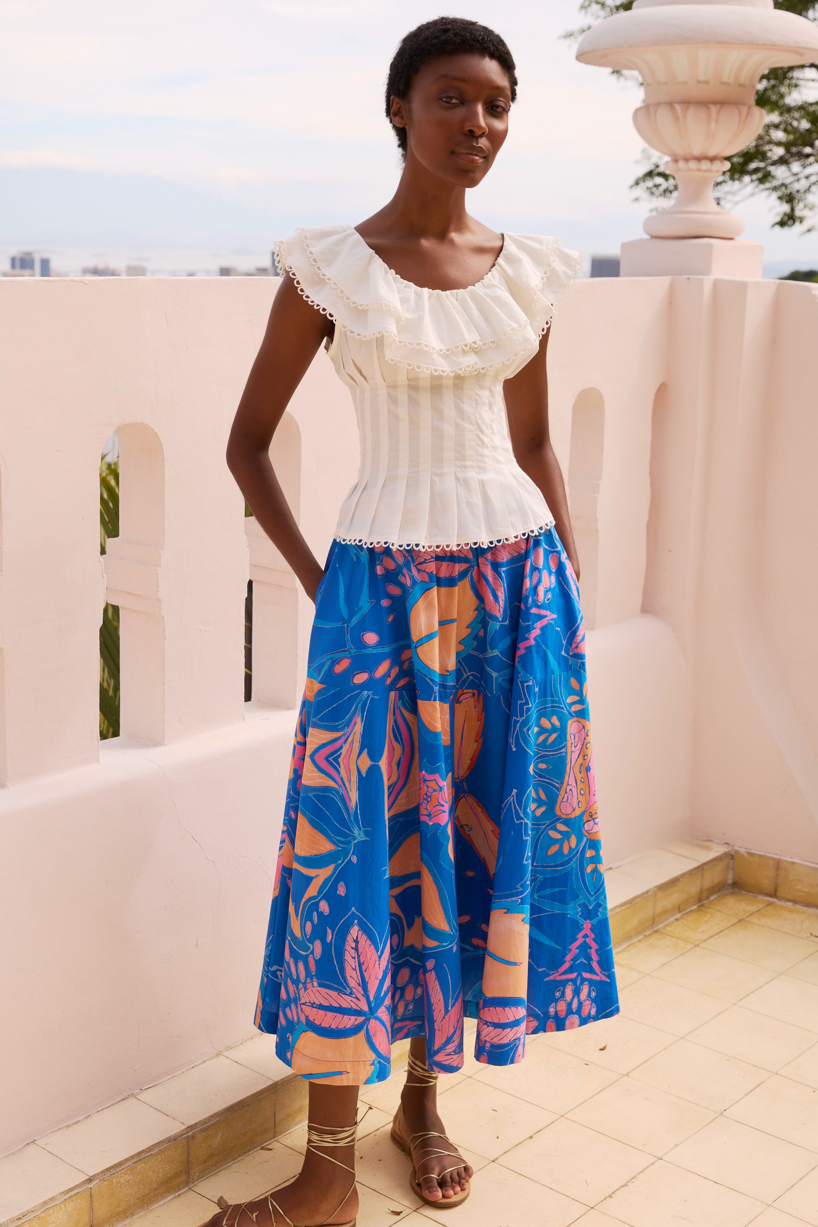 Olivia Skirt- Antico Blue