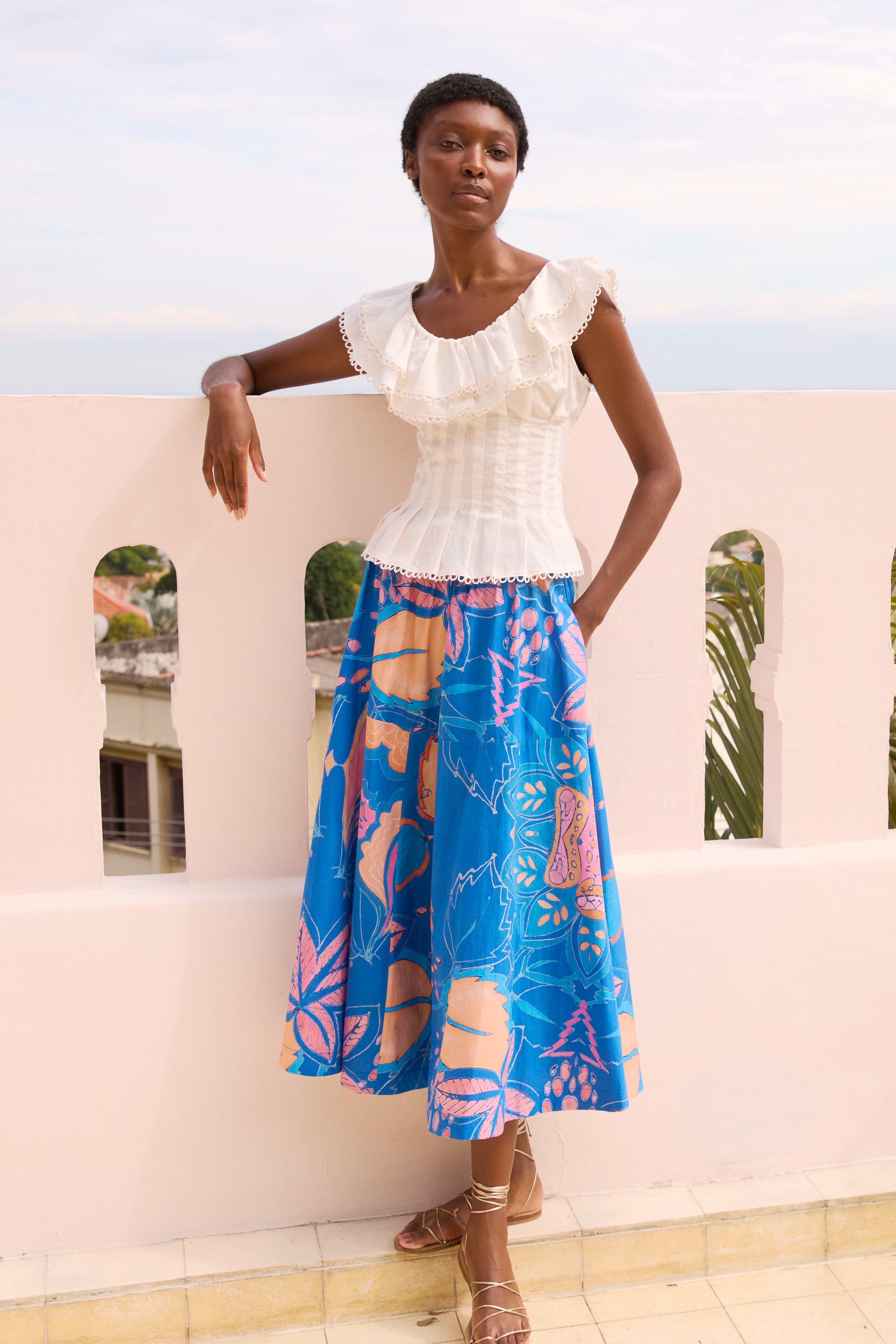 Olivia Skirt- Antico Blue