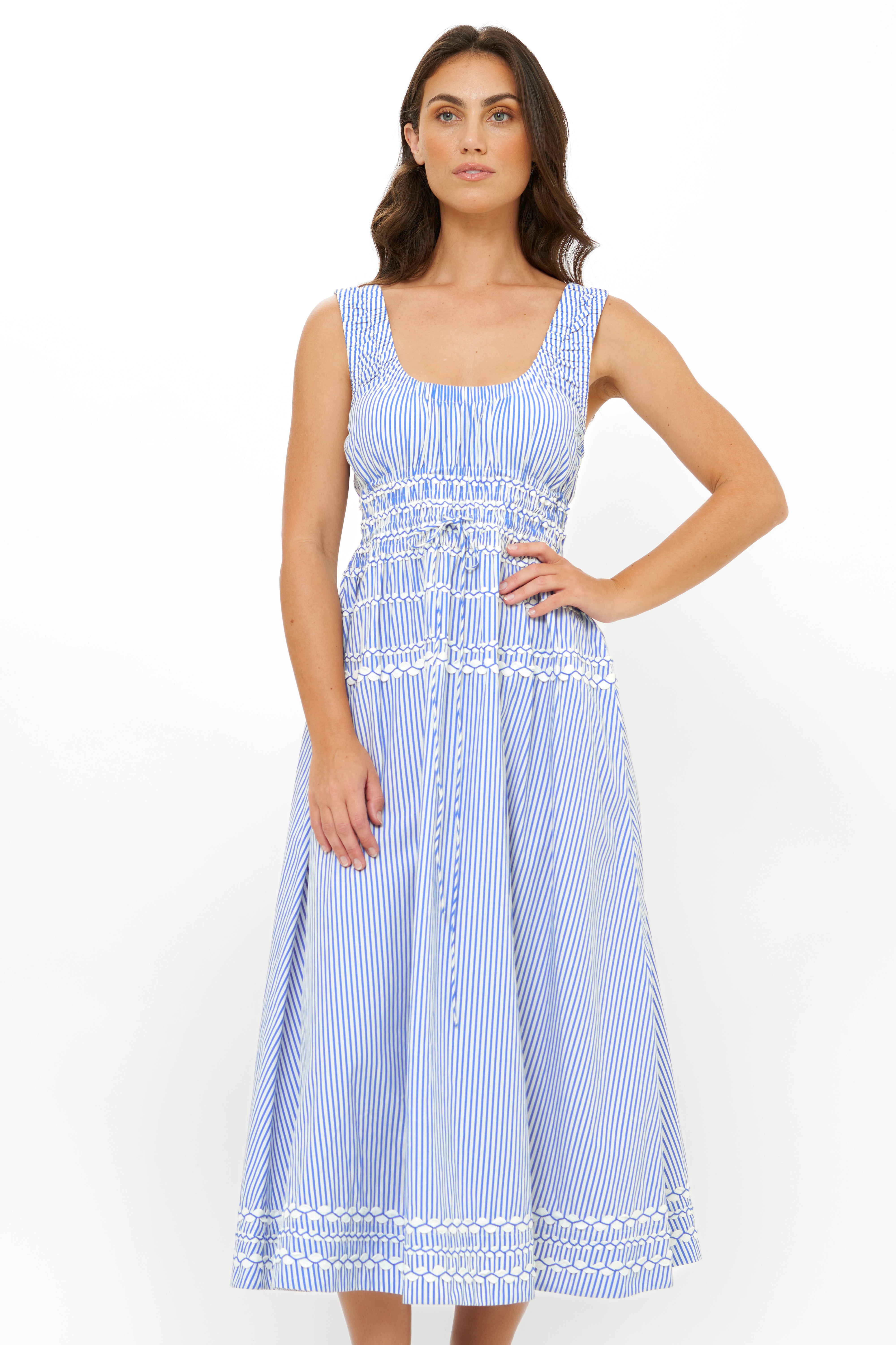 Harper Dress- Sconset Blue
