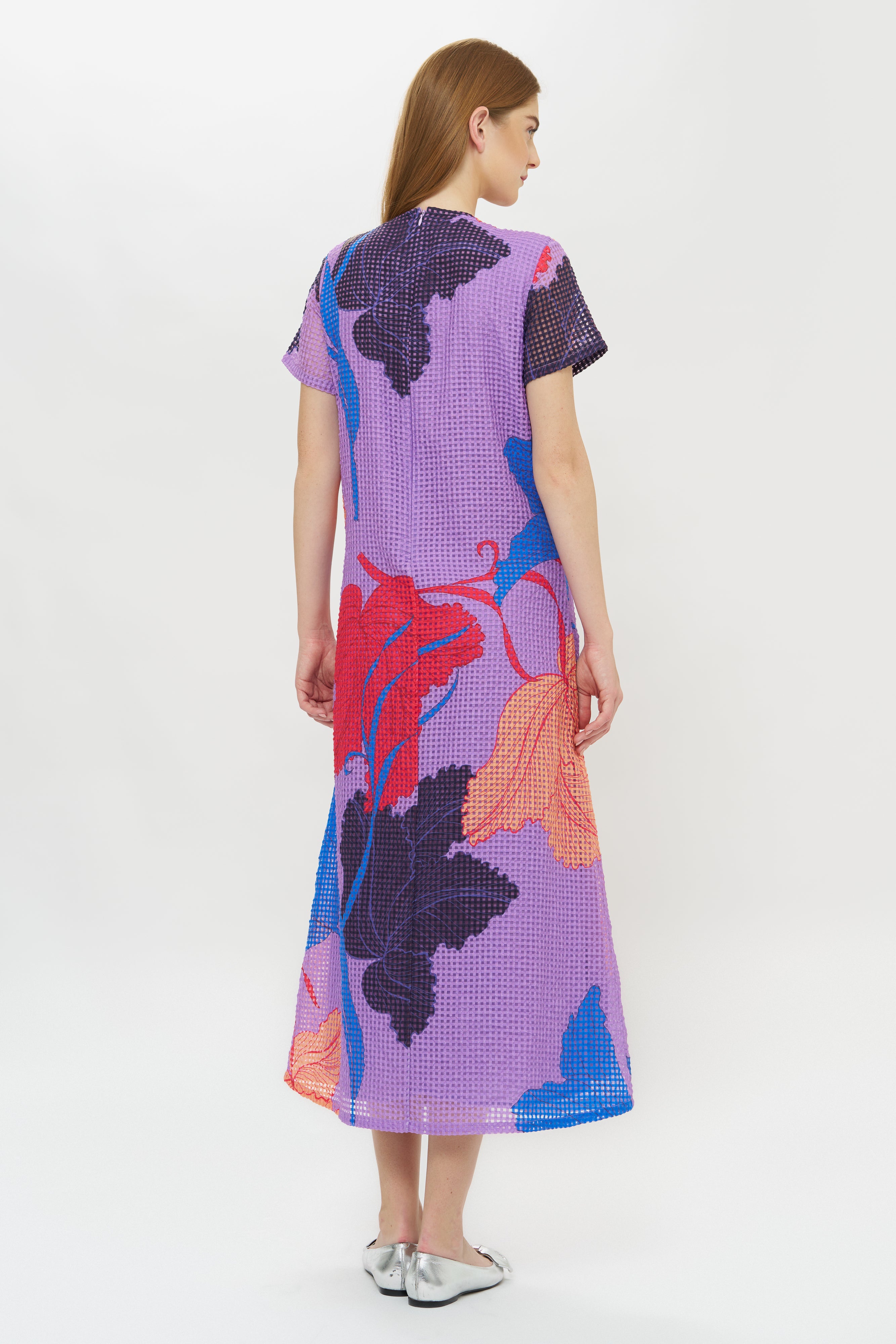 Short Sleeve Shift Maxi- Hague Lavender