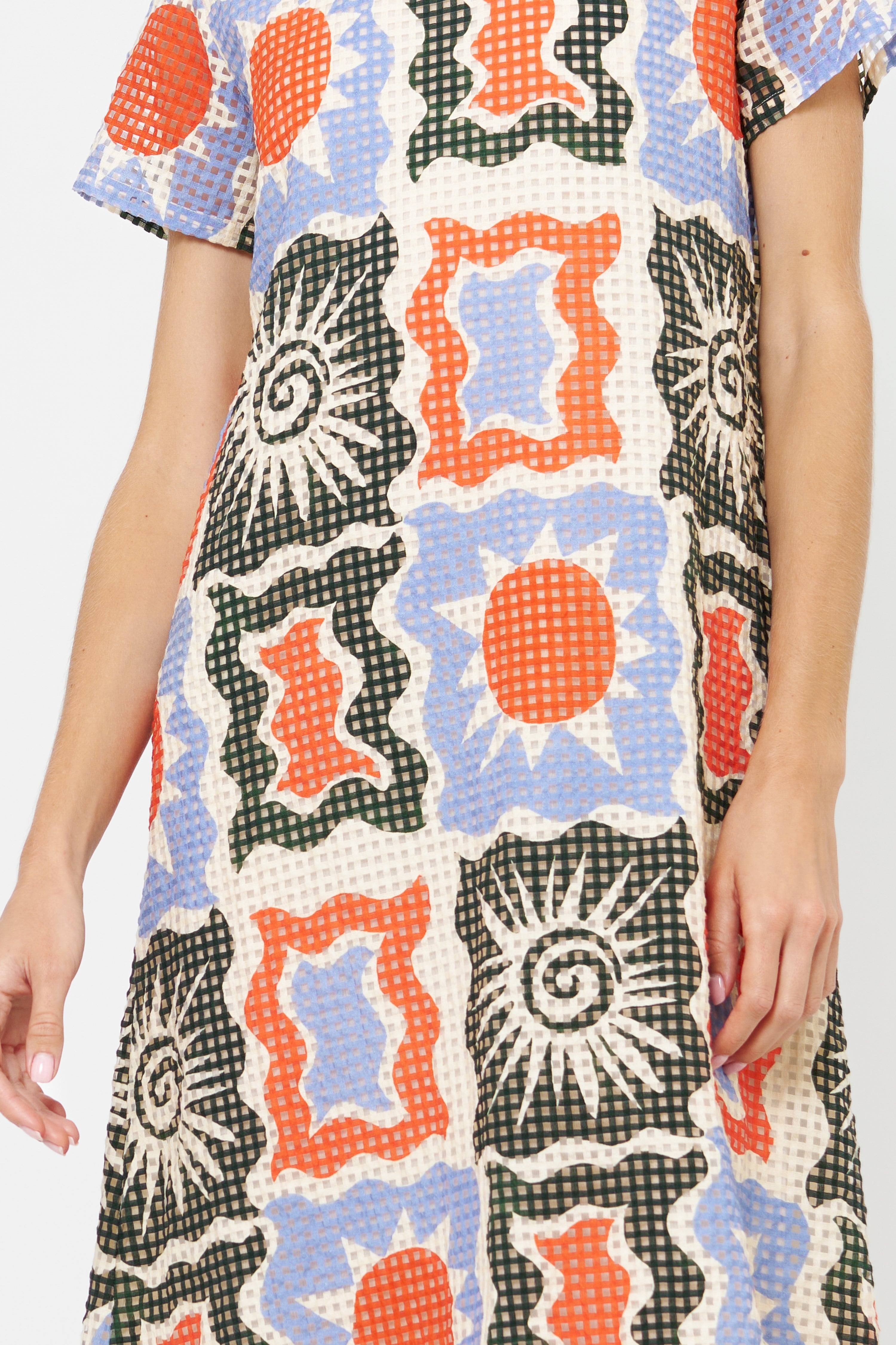 Short Sleeve Shift Maxi- Helios Blue