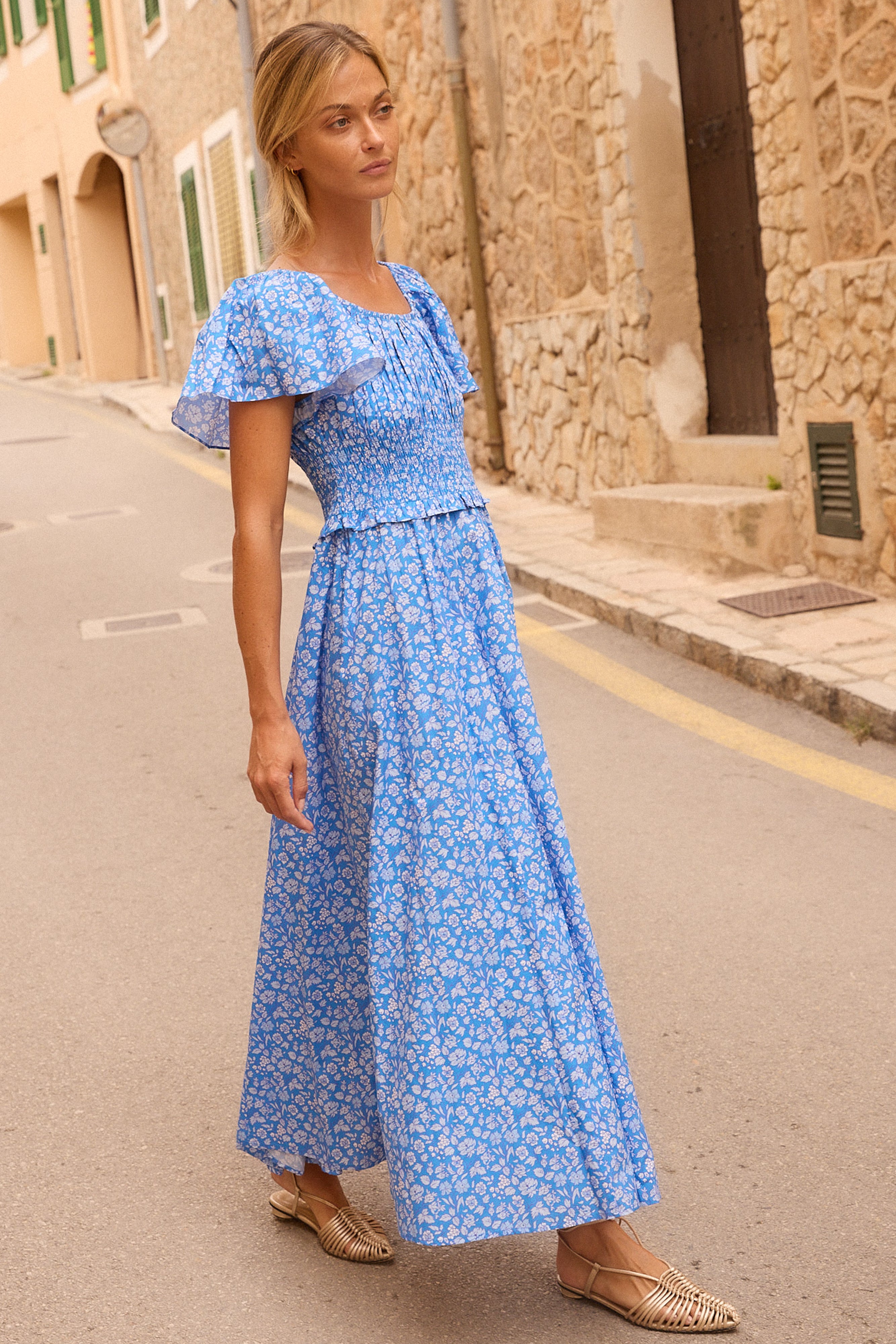 Liliana Dress- Ditsy Blue