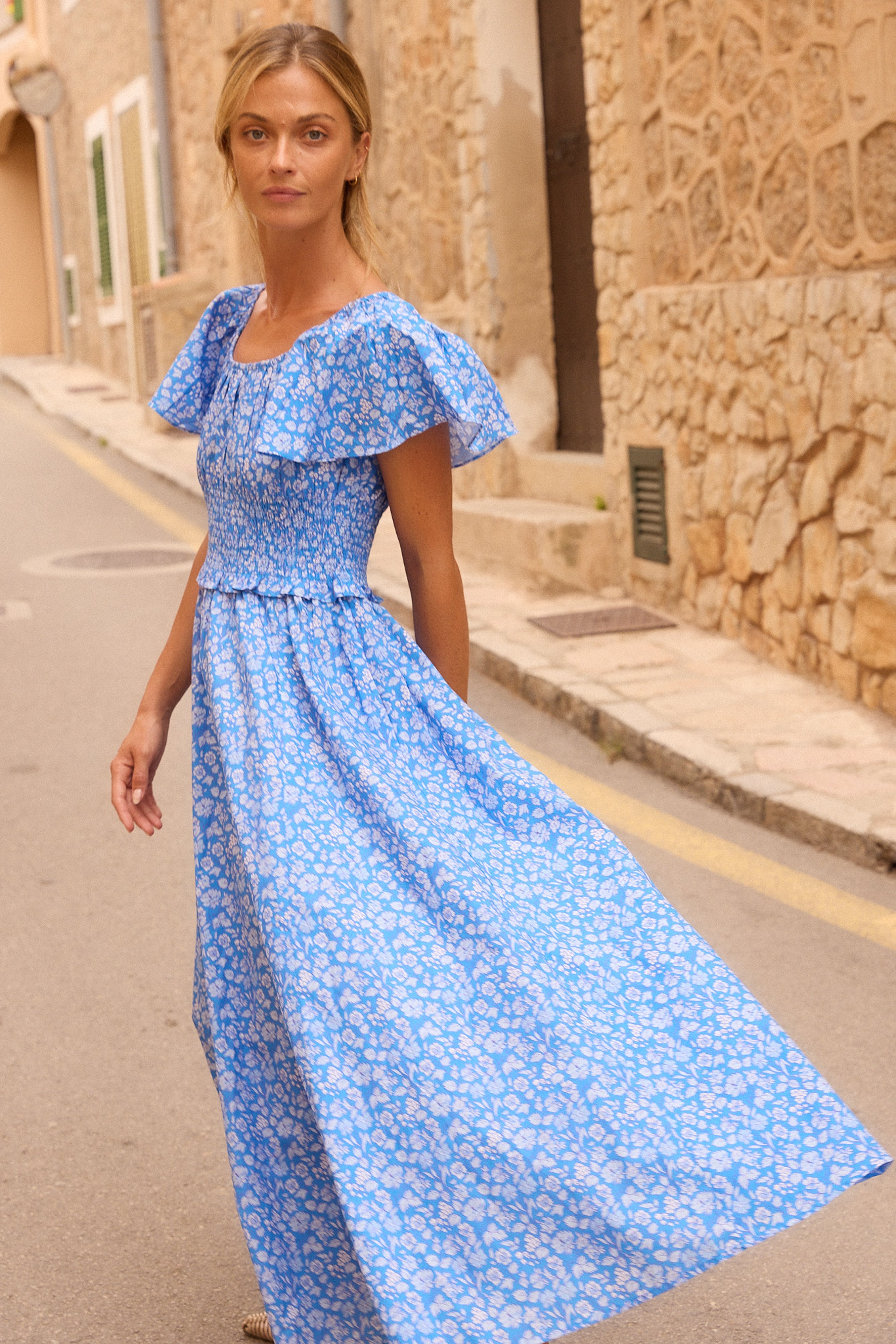 Liliana Dress- Ditsy Blue