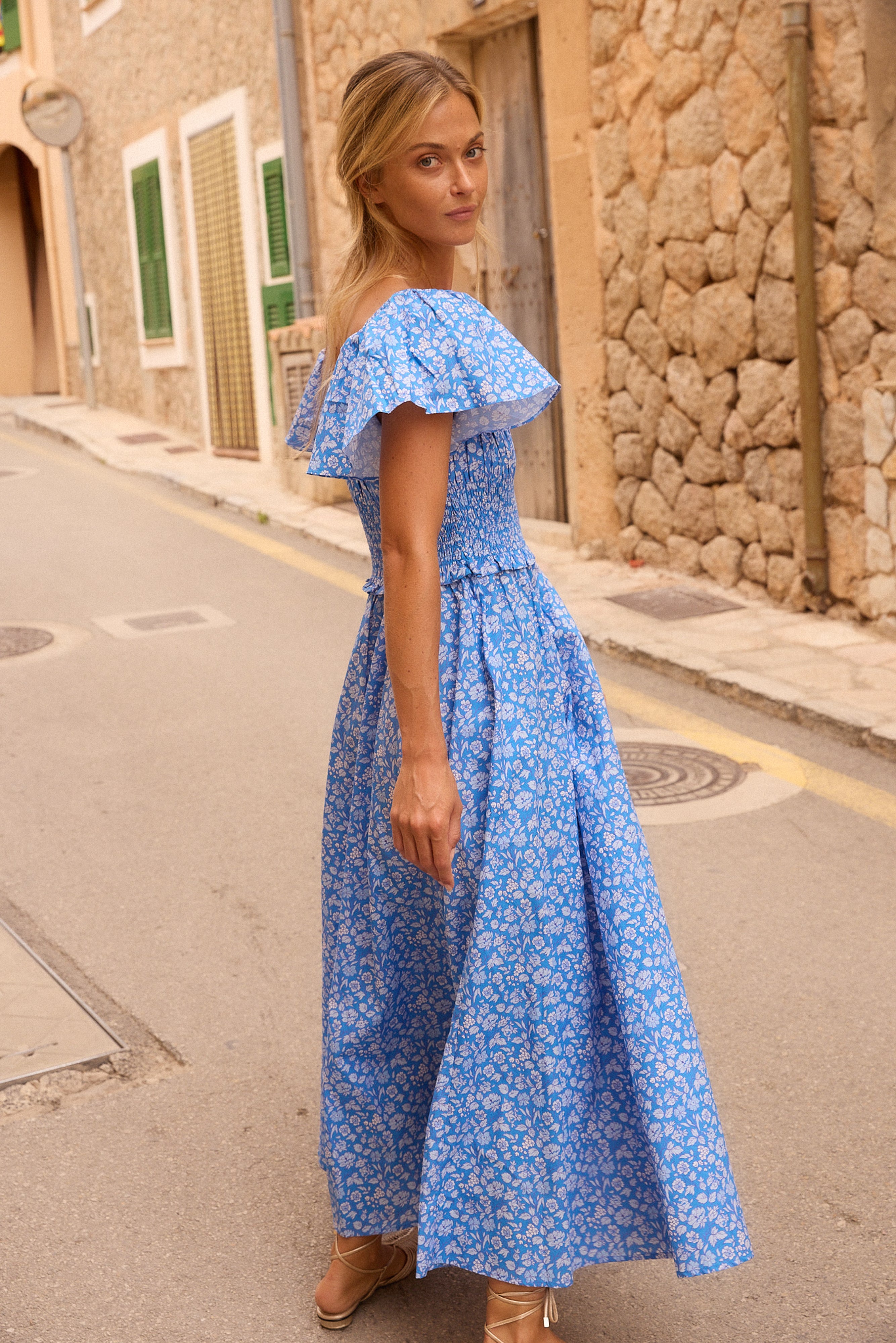 Liliana Dress- Ditsy Blue
