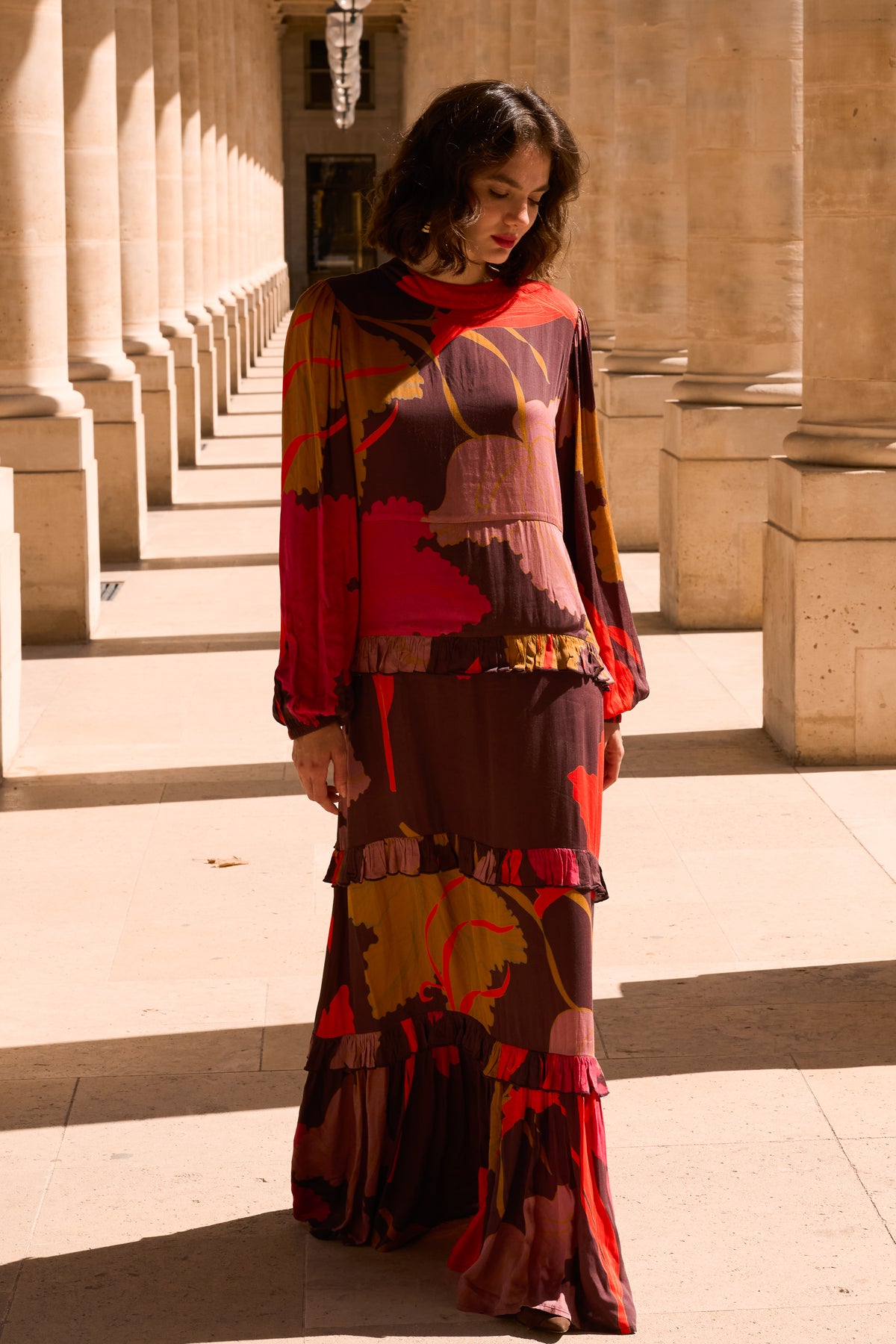 Mock Neck Maxi- Hague Brown