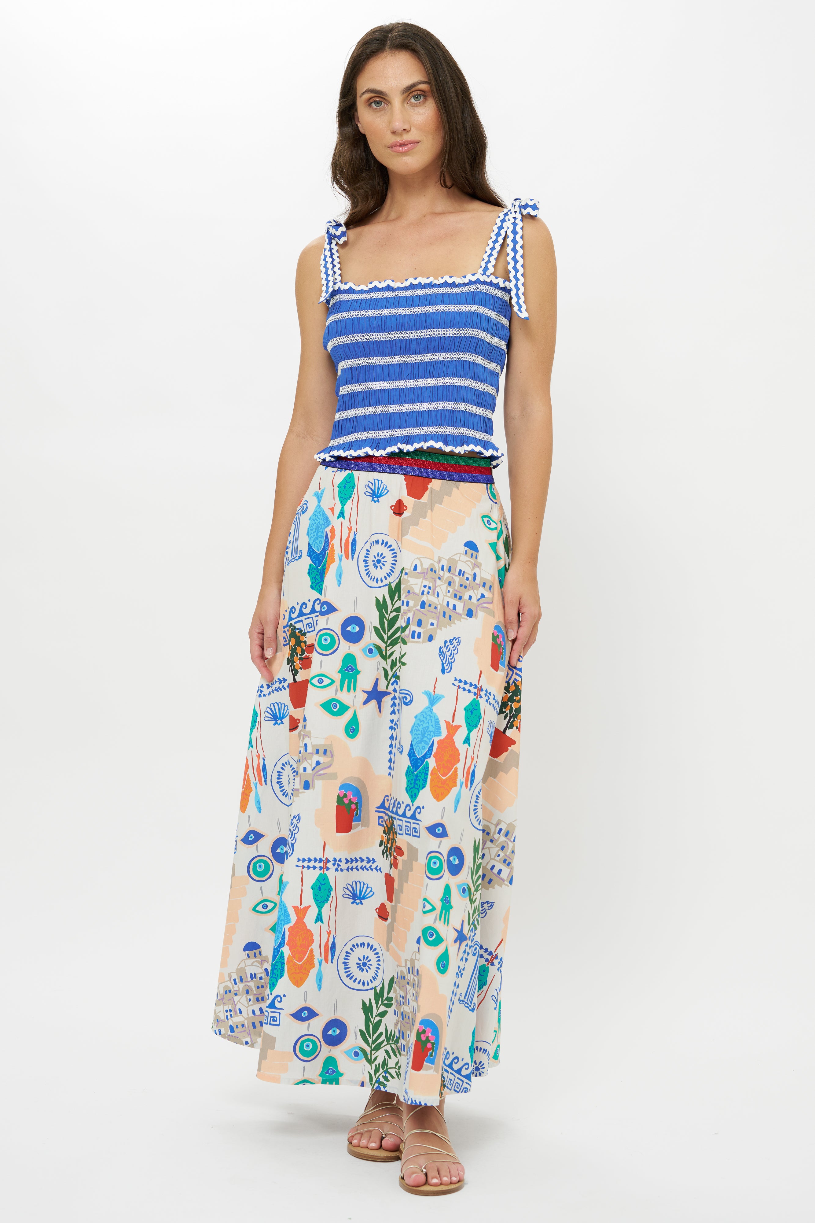 Swing Skirt- Corfu Blue