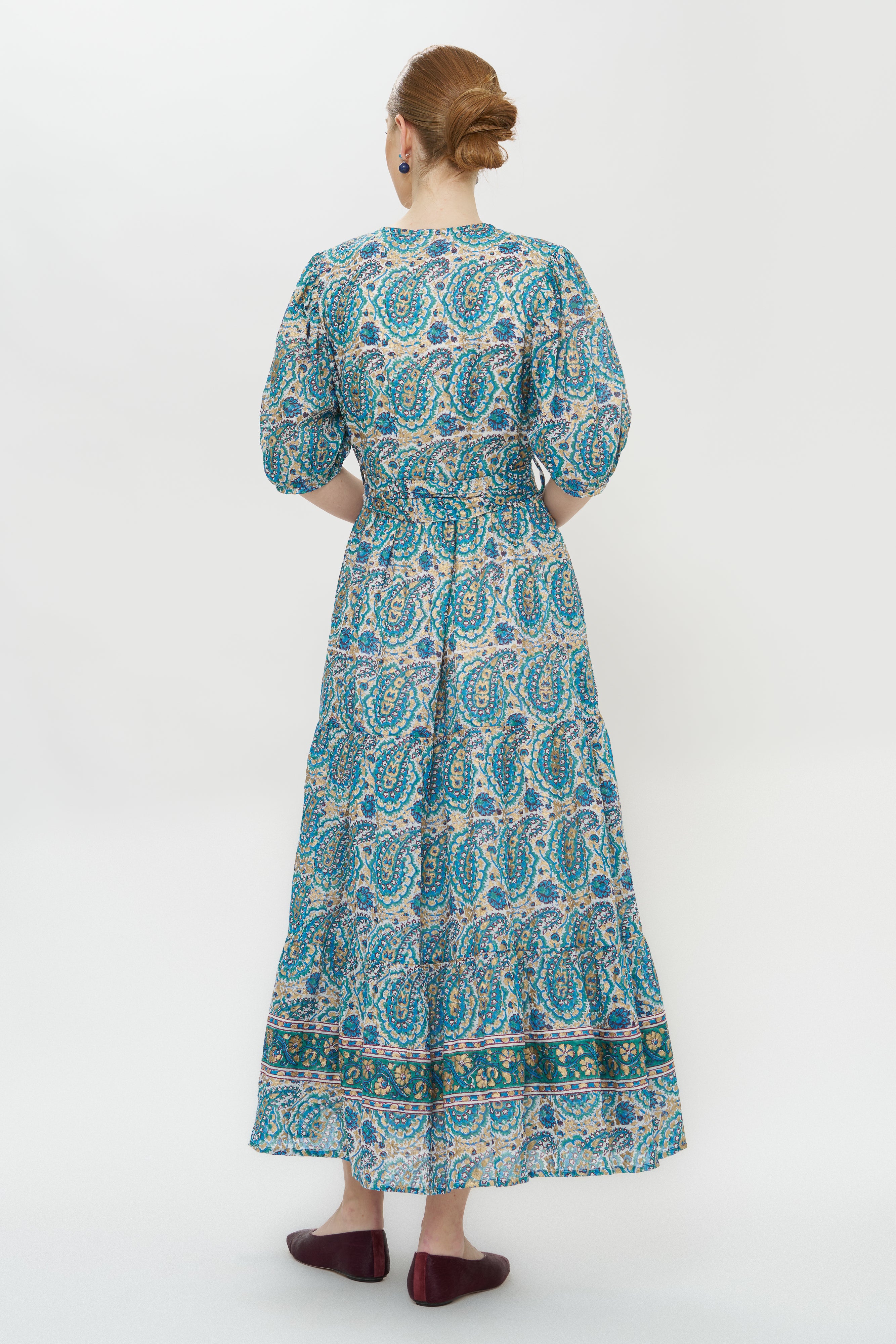 Puff Sleeve Maxi- Izmir Teal