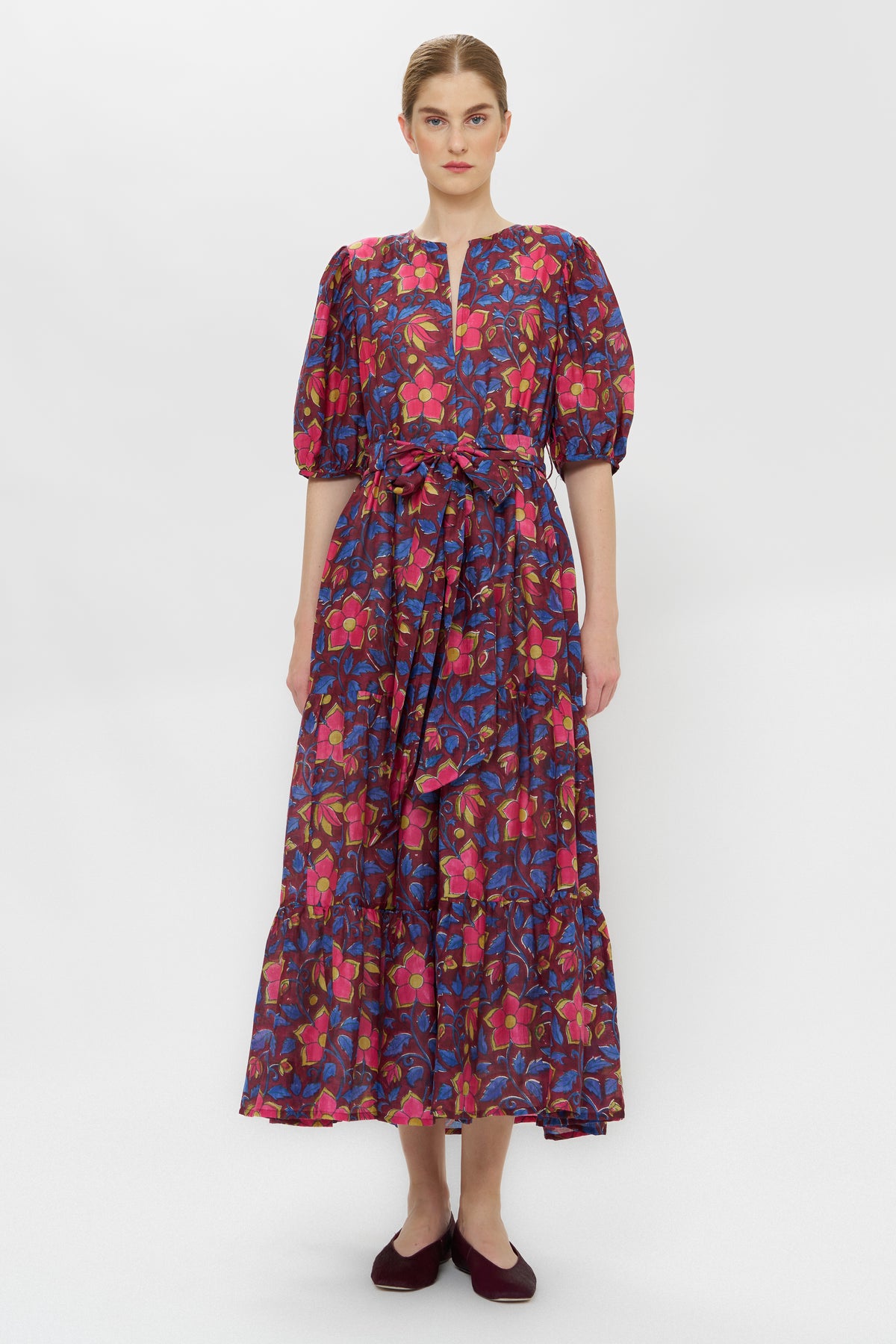 Puff Sleeve Maxi- Kildare Plum