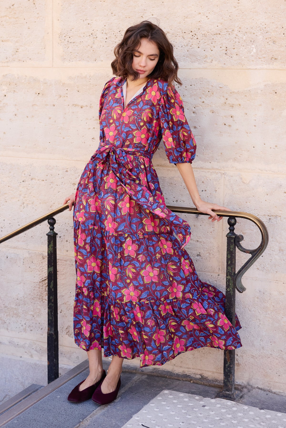 Puff Sleeve Maxi- Kildare Plum