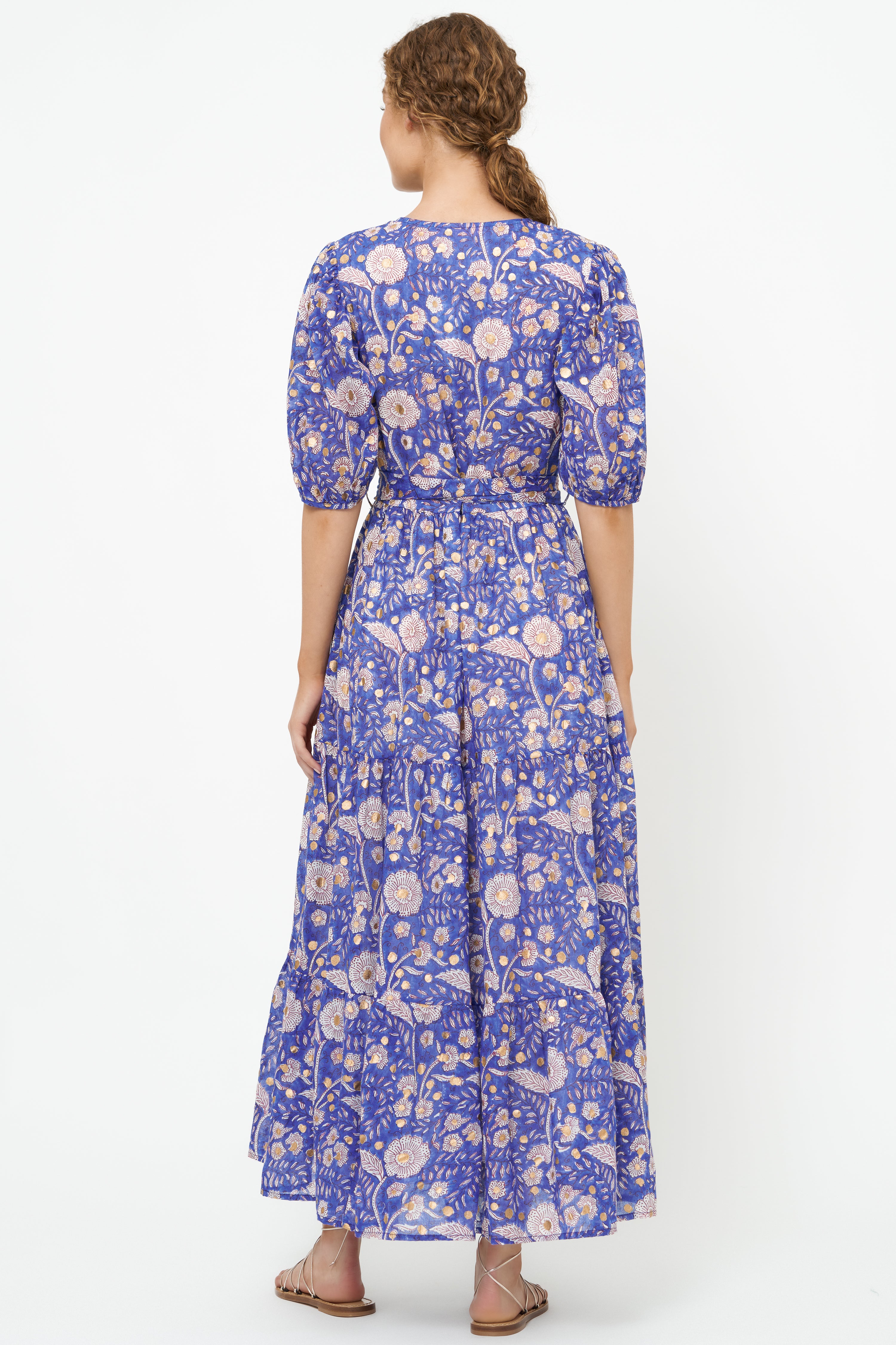 Puff Sleeve Maxi- Carolina Cobalt
