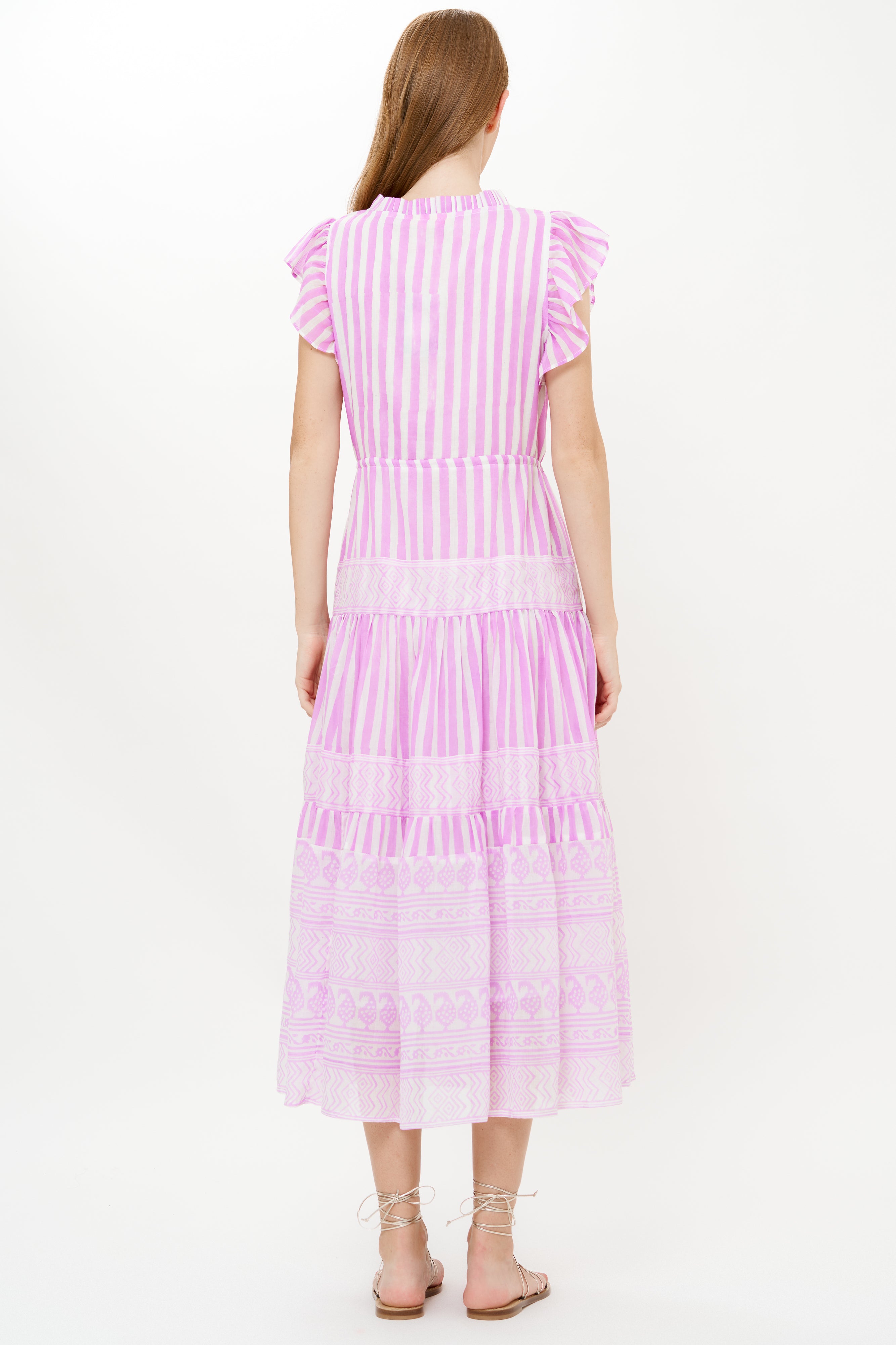 Cinched Flirty Midi- Santorini Lilac