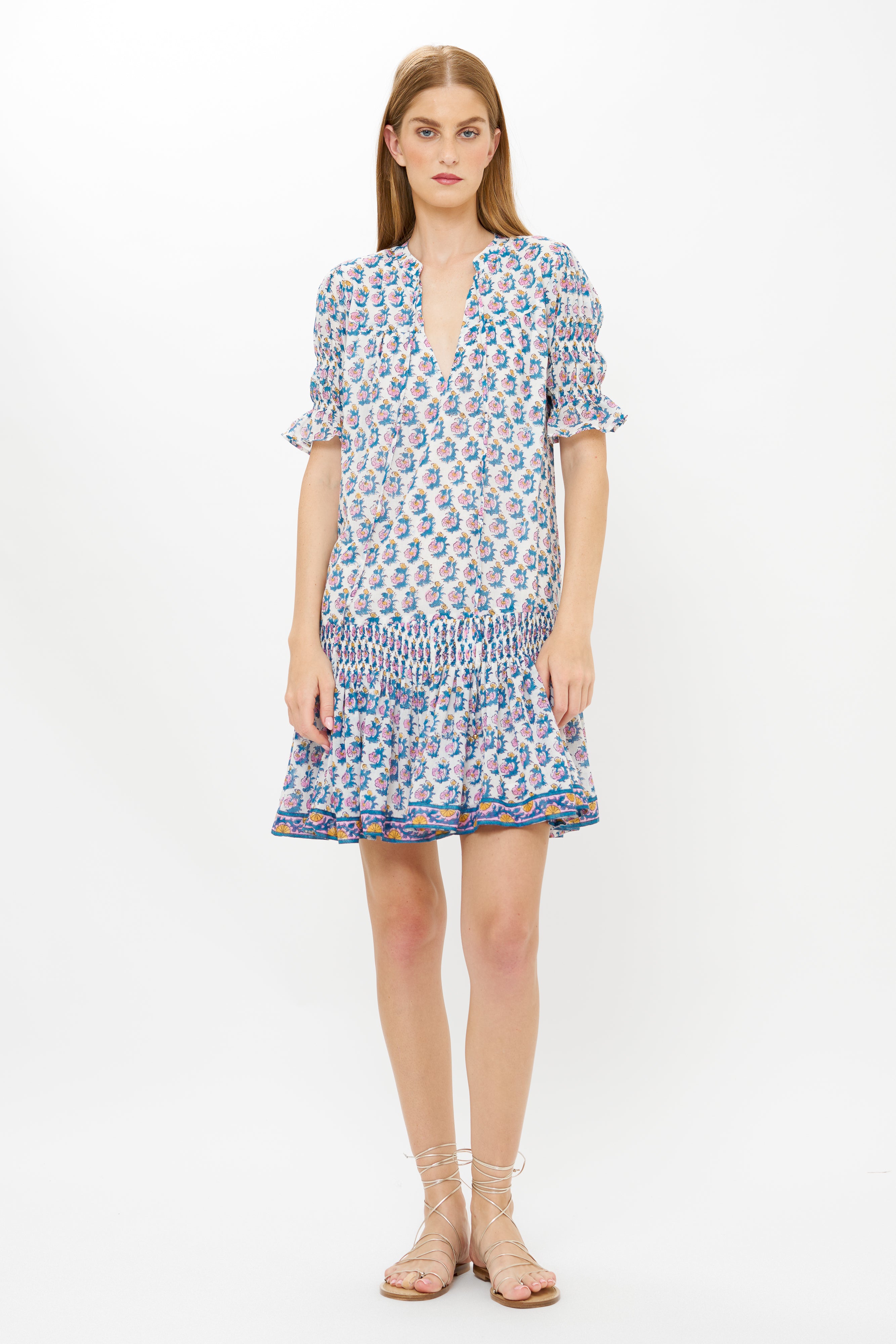 Smocked Drop Mini- Crocus Blue