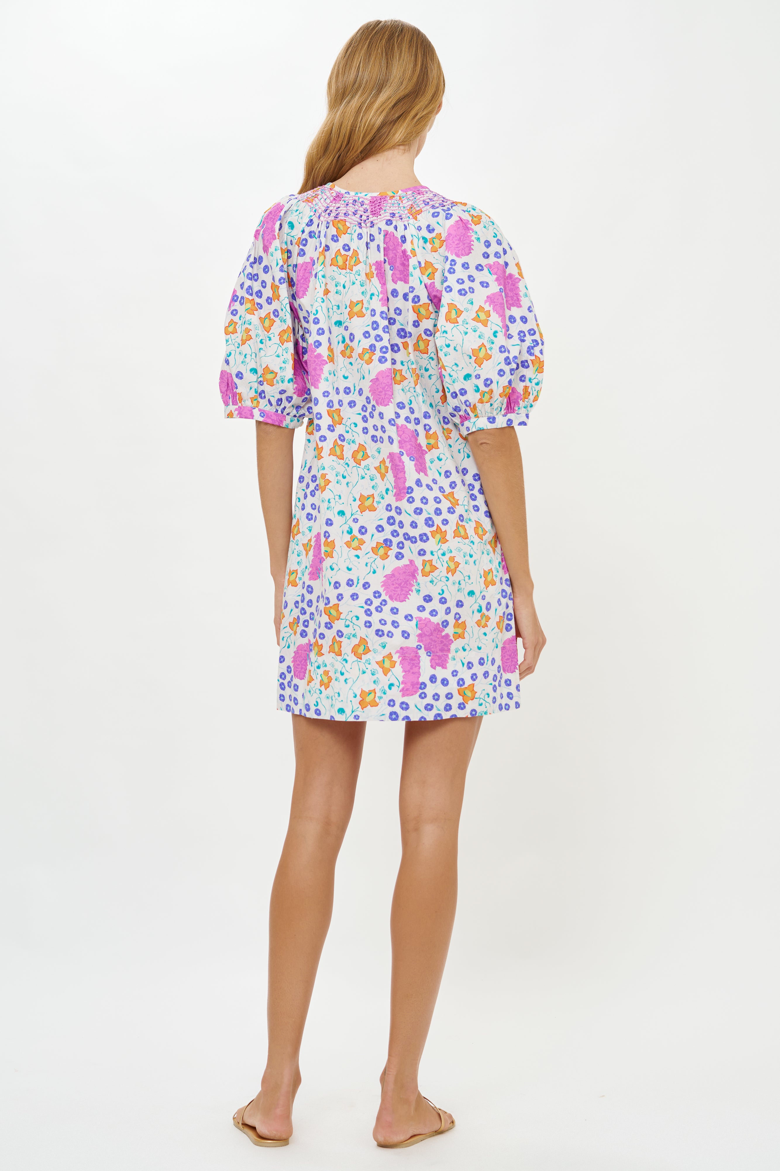 Embroidered Button Mini- Fleur Lilac