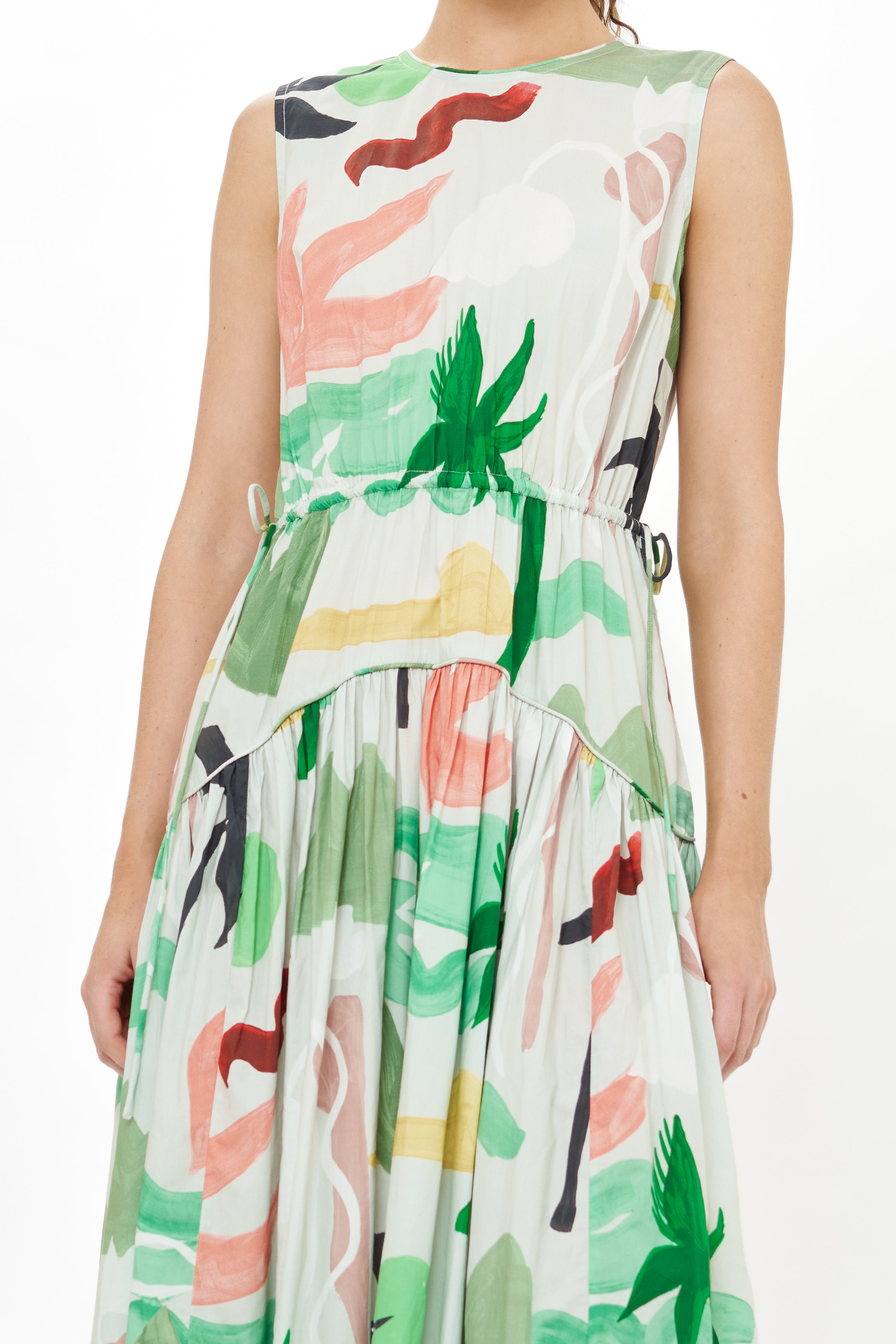 Sleeveless Piped Maxi- Paradiso Petal