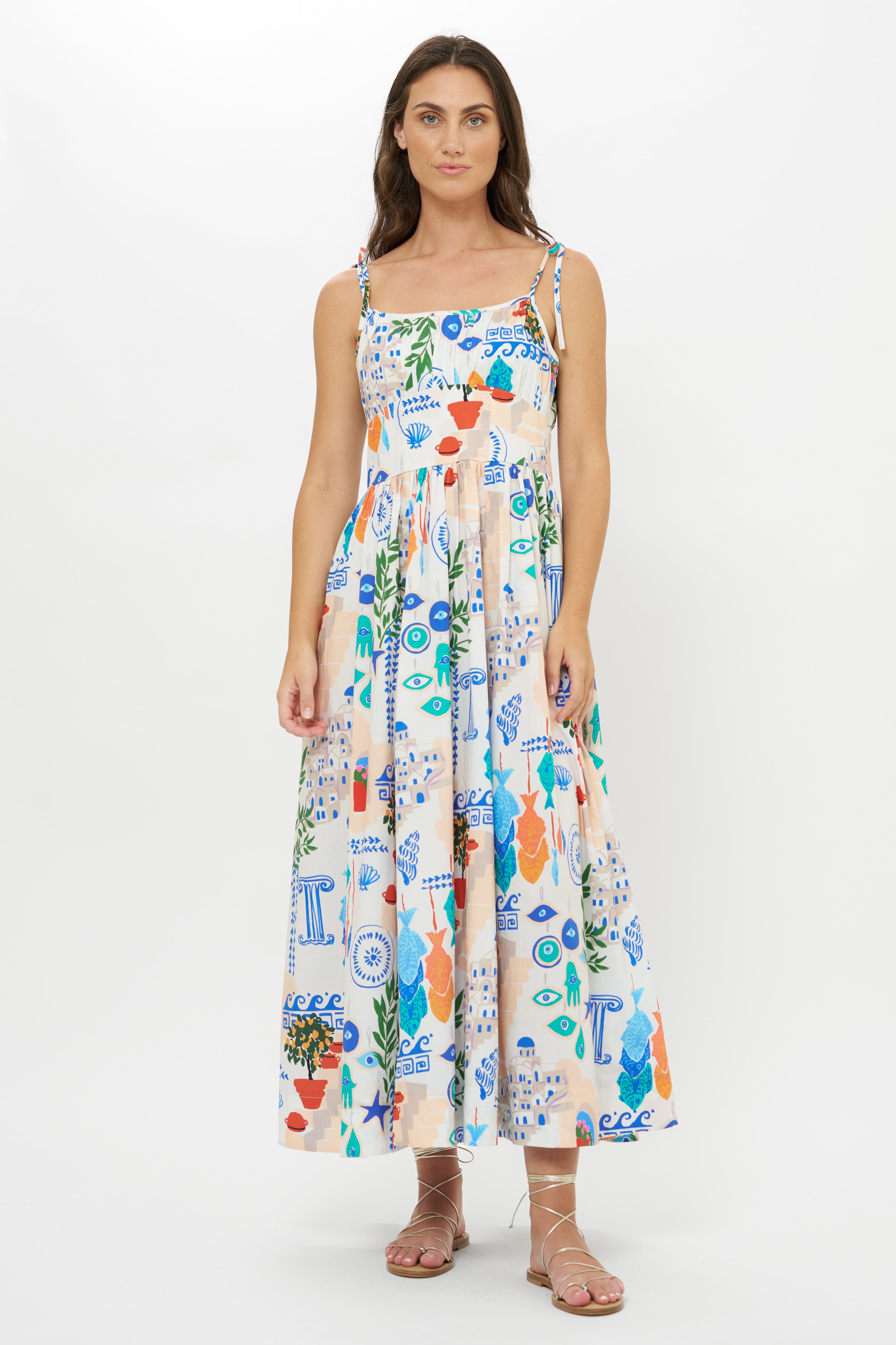 Scarlett Dress- Corfu Blue