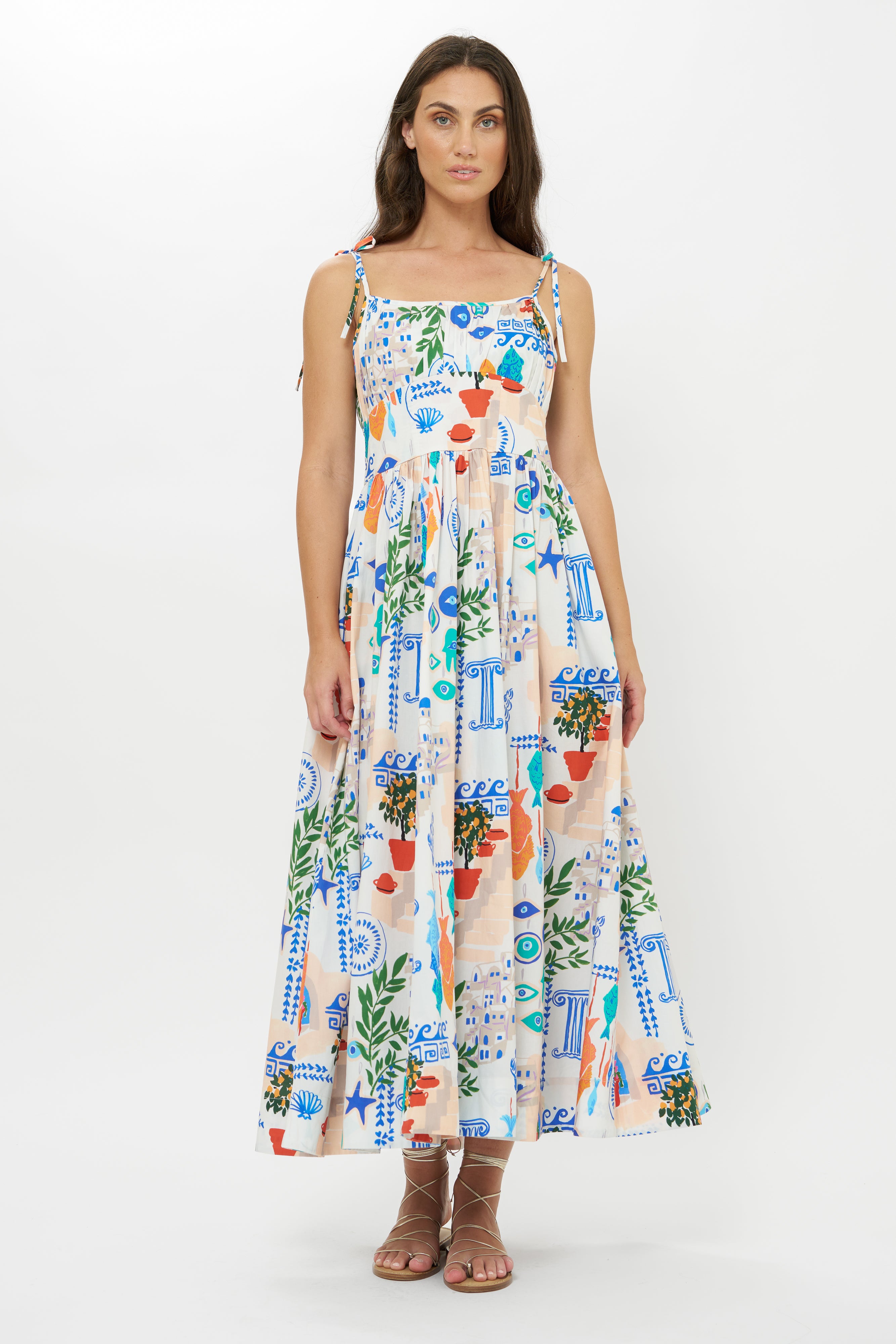 Scarlett Dress- Corfu Blue