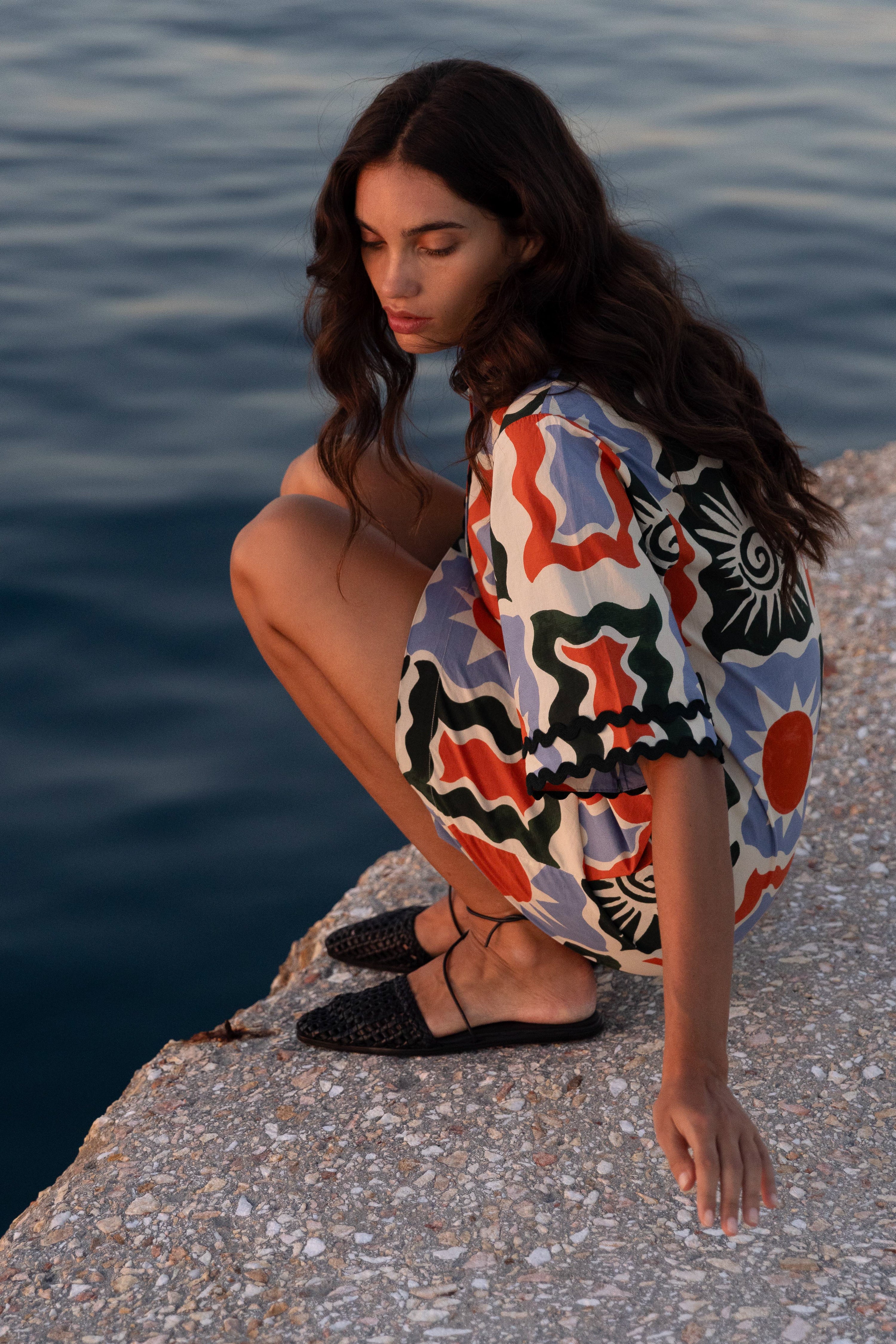 Collared Shirt Dress Mini- Helios Blue