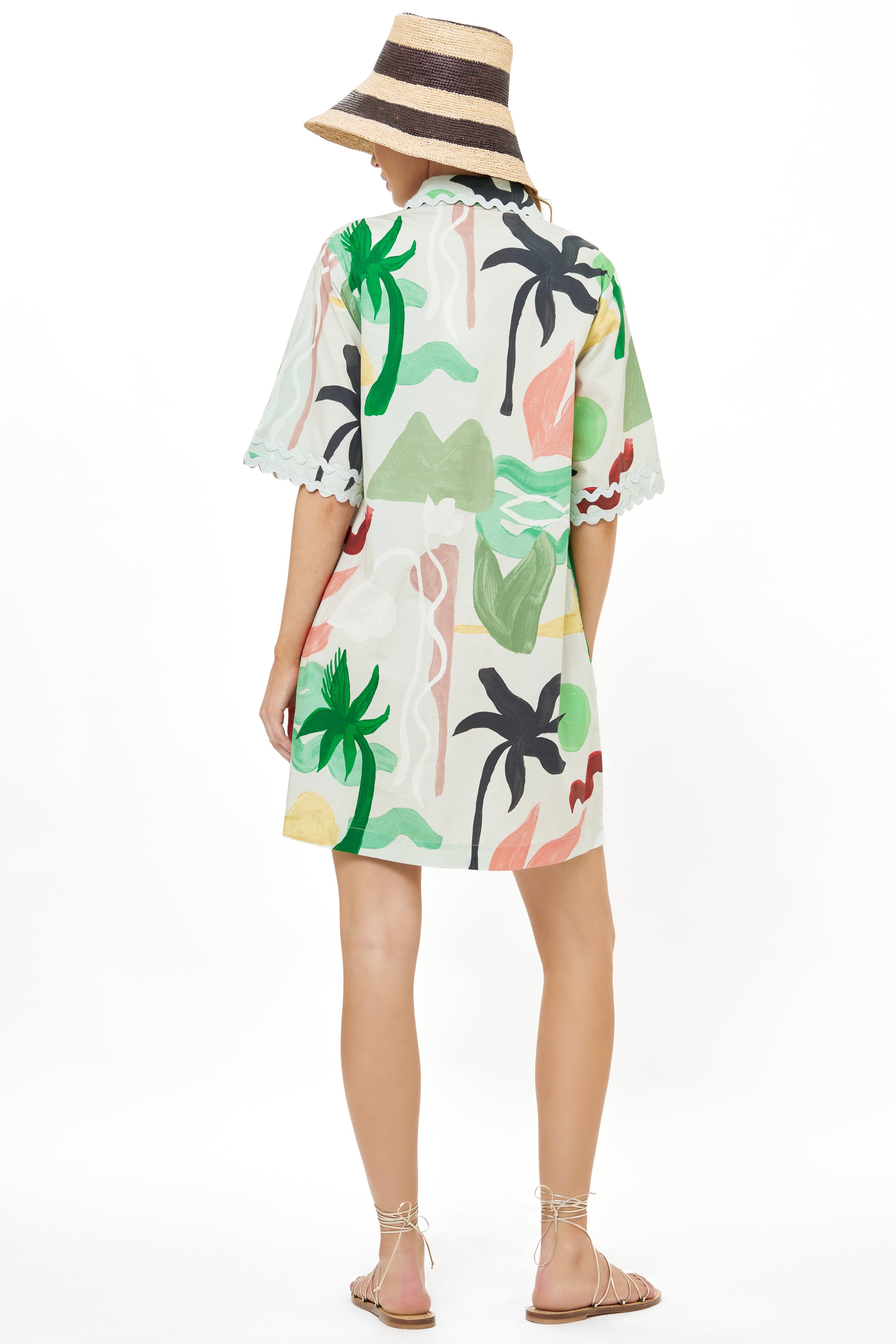 Collared Shirt Dress Mini- Paradiso Petal