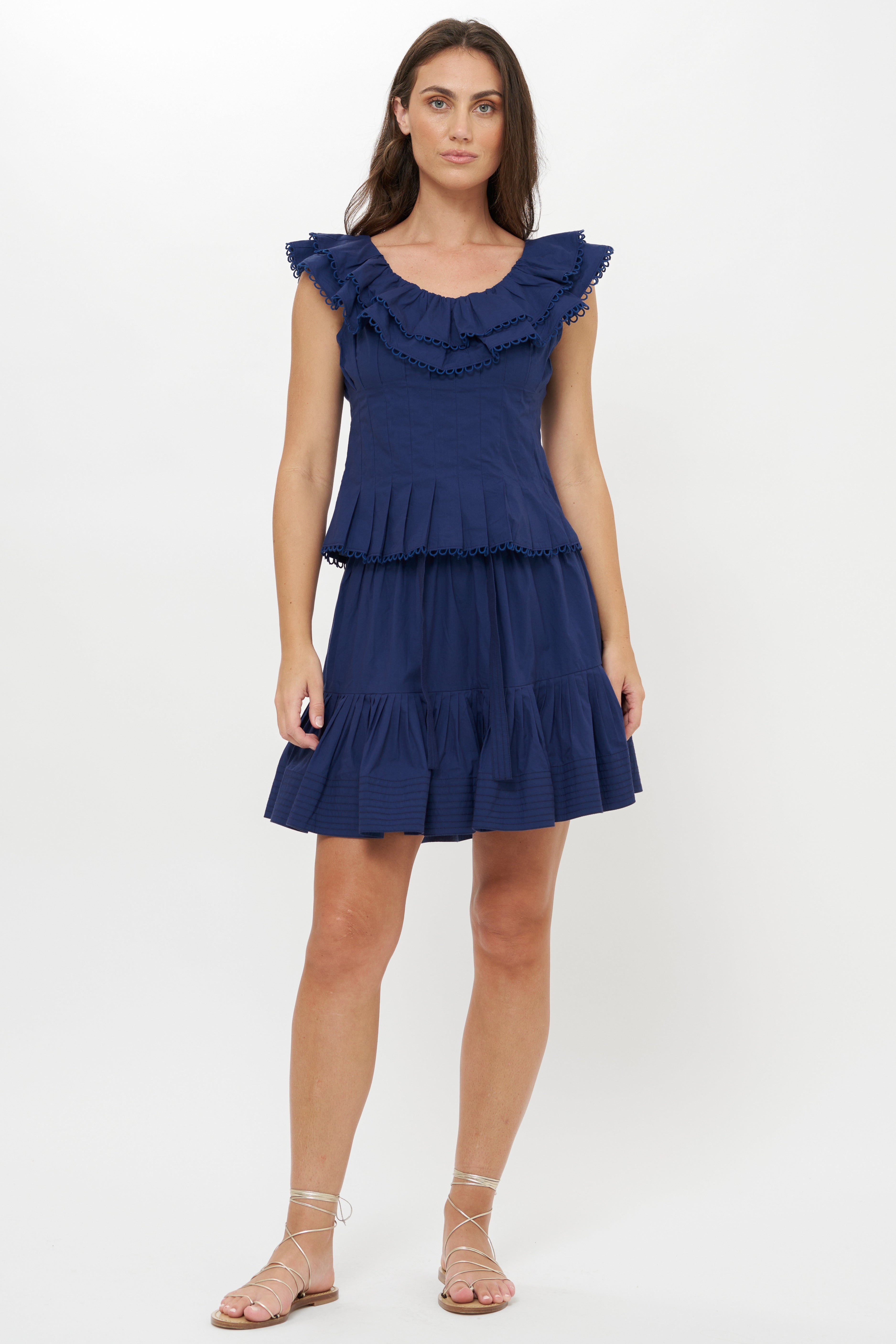 Ginny Mini Skirt- Tisbury Navy