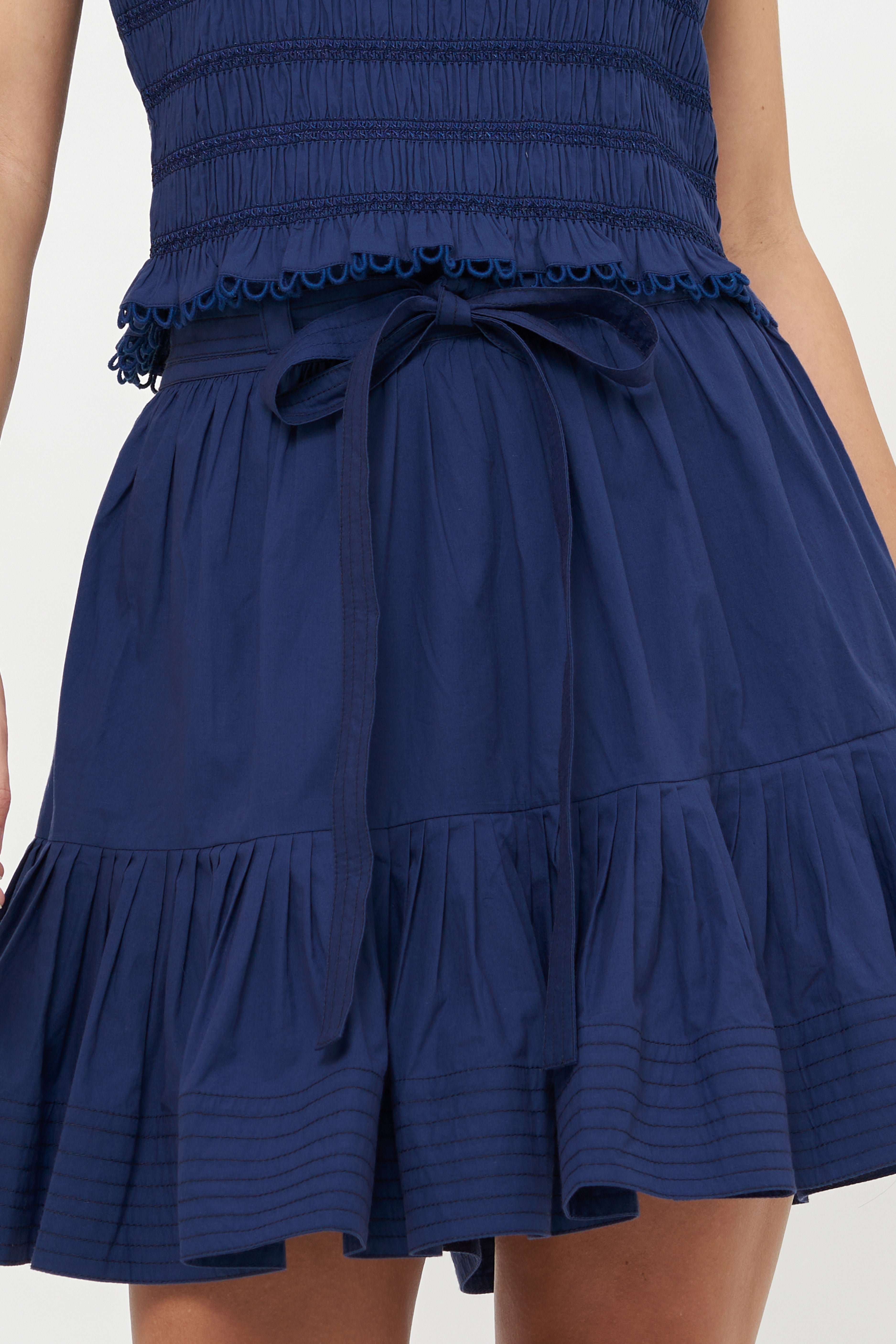 Ginny Mini Skirt- Tisbury Navy