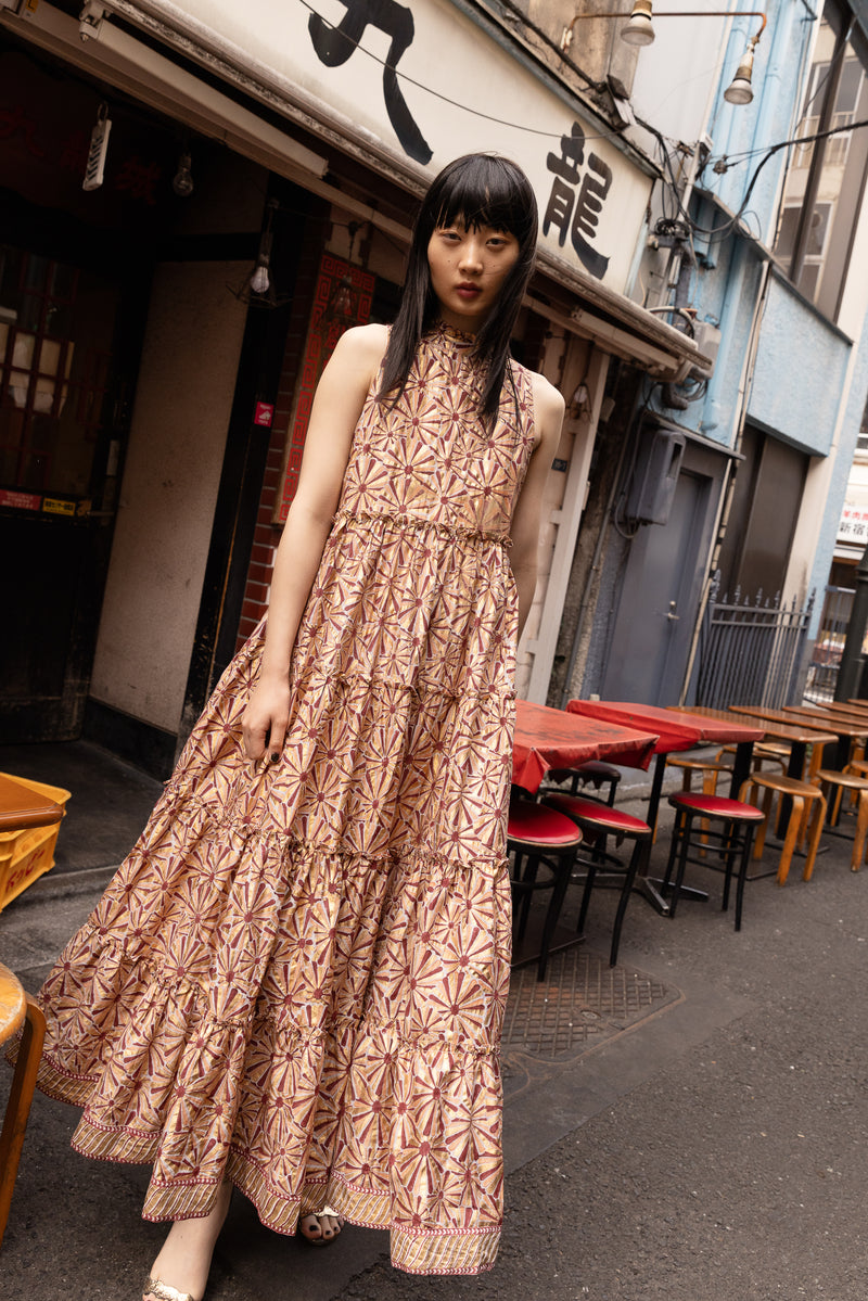 Ruffle Tiered Maxi- Roman Wine