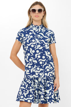 Cap Sleeve Mini- Acadia Navy