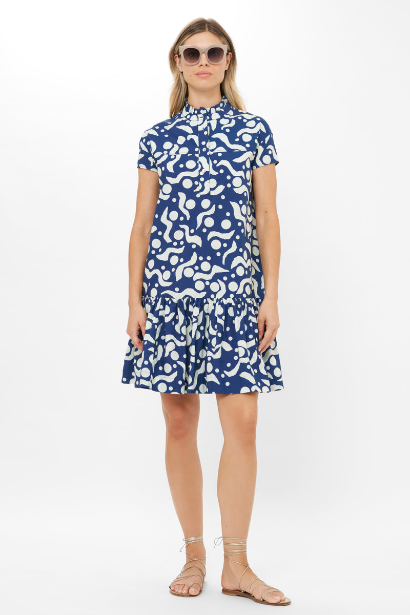 Cap Sleeve Mini- Acadia Navy