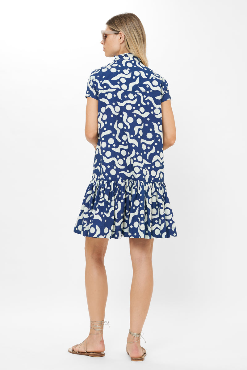 Cap Sleeve Mini- Acadia Navy